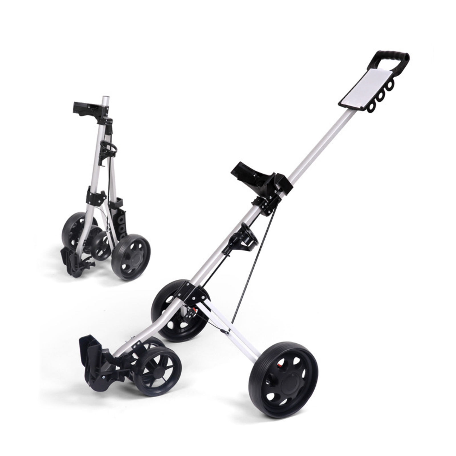 4 Wheels Golf Trolley Buggy Foldable Bag Push Golf Accessories Cart