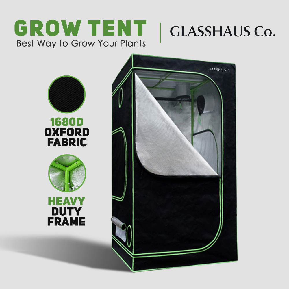 Glasshaus Grow Tent Kits Hydroponic Indoor Grow System Plant Real 1680D Oxford Size B: 80x80x160cm