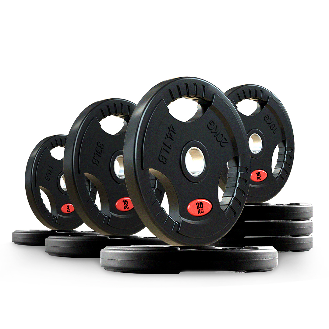 Rubber Olympic Weight Plate Lifting Bumper Barbell Fitness Home Gym Crossfit Training 5kg x 4
