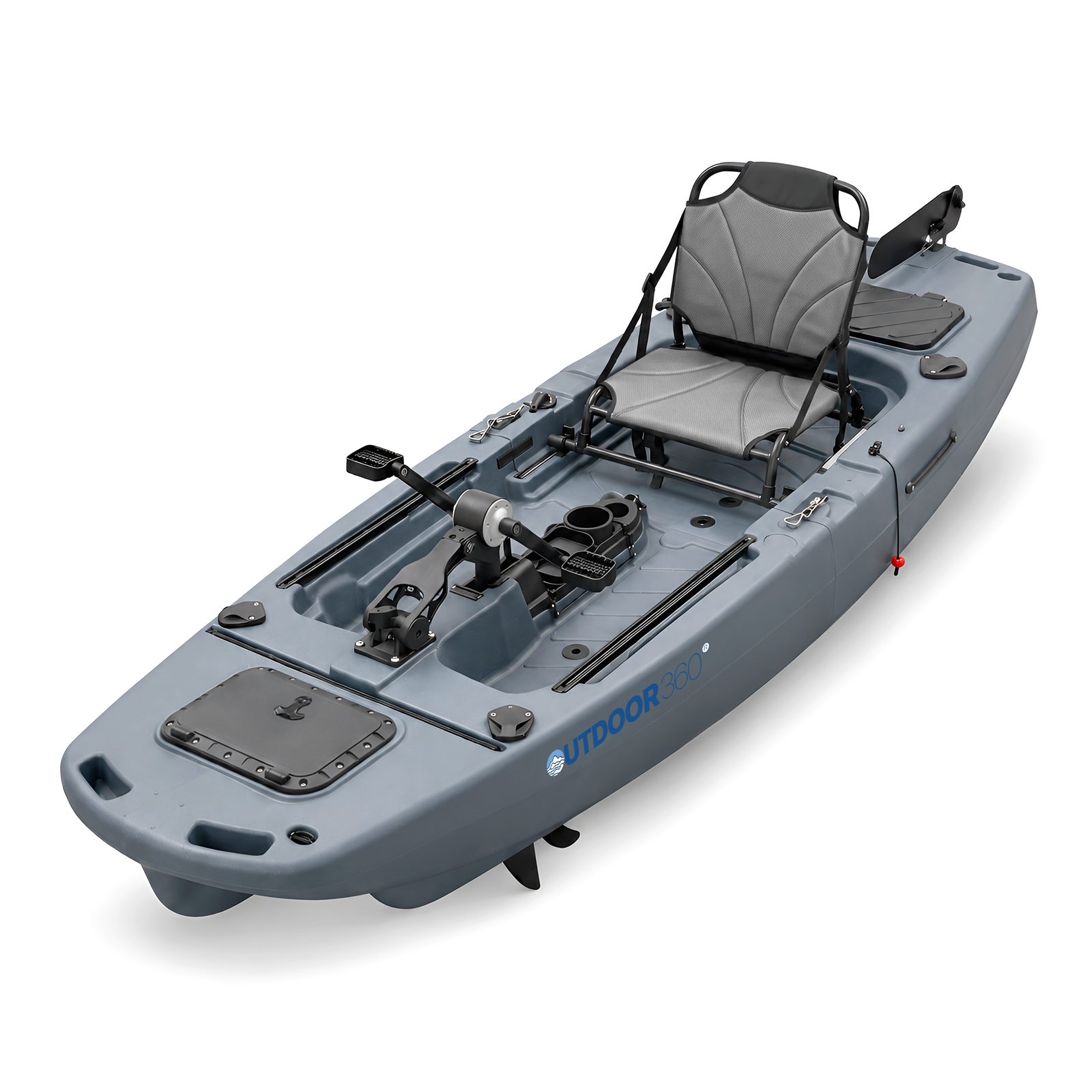 Modular Propeller Drive Pedal Fishing Kayak 2.8m for Saltwater & Freshwater - Grey