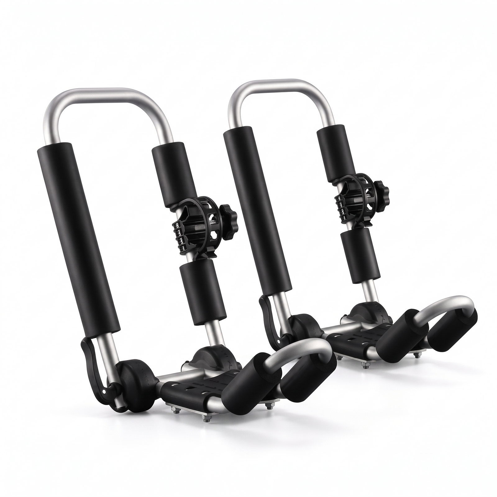 2PCS Kayak Roof Rack, Folding J-Bar Carrier for Kayak, Canoe, SUPs and Paddle