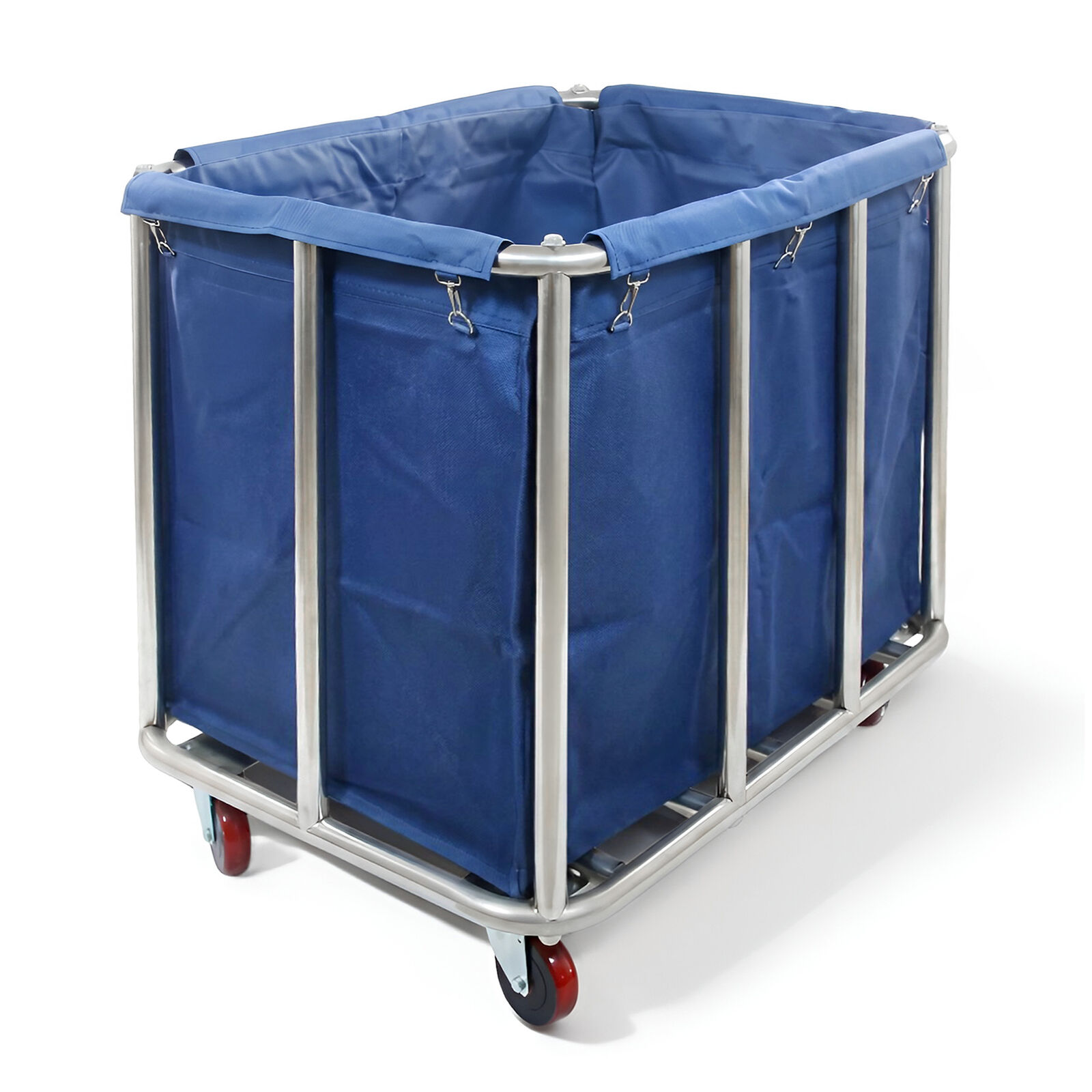 300L Heavy Duty Laundry Trolley, XL Linen Skip Washing Hamper Cart for Hotels & Hospitals, 120kg Load Rust-Resistant Rolling Cart