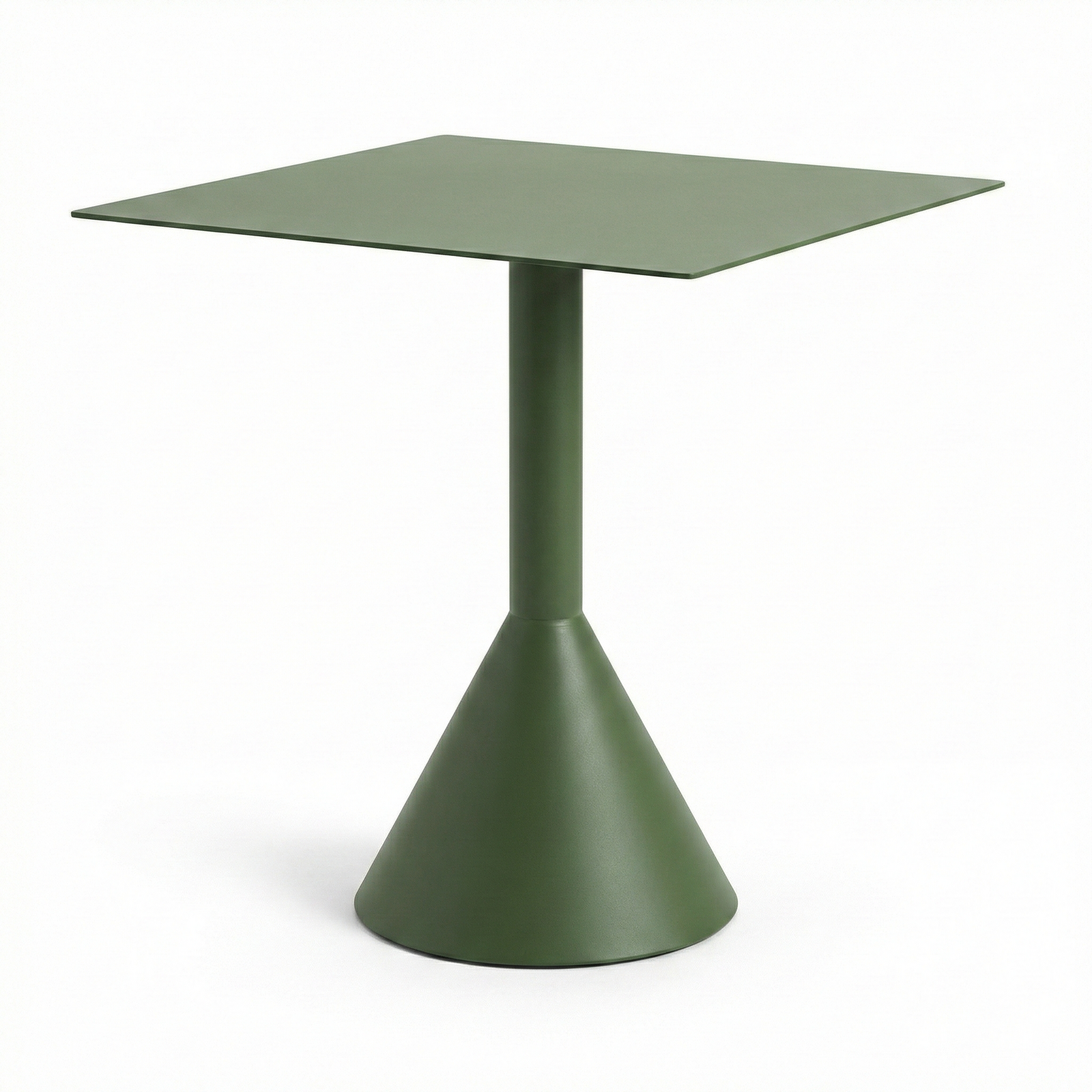 Replica Hay Palissade Cone Table, Olive Green, Modern Metal Square with Sturdy Base for Balcony, Patio & Garden (Also Available as Set)