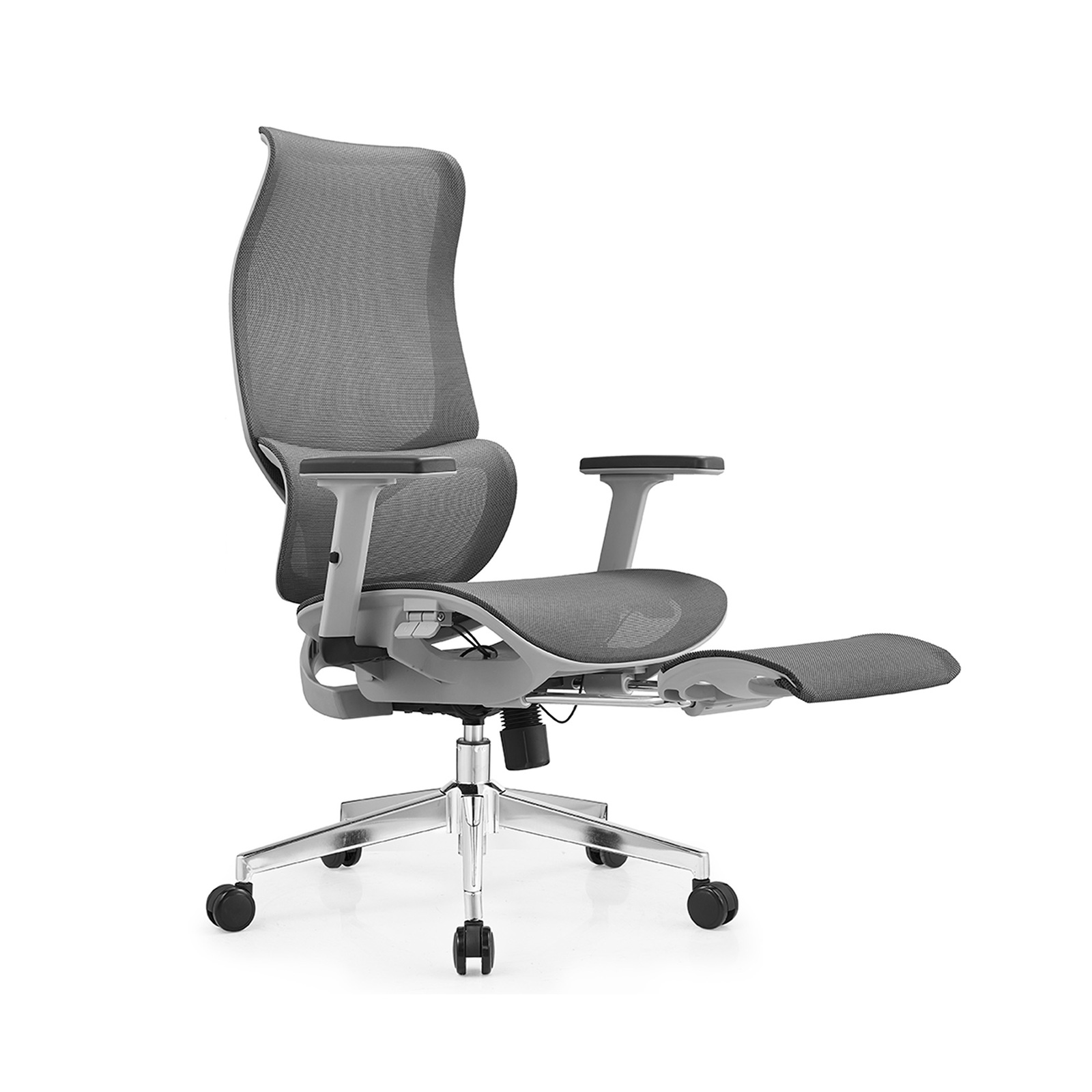 Ergonomic Mesh Gaming Office Chair Office Chairs Executive Footrest Computer Seat - Grey