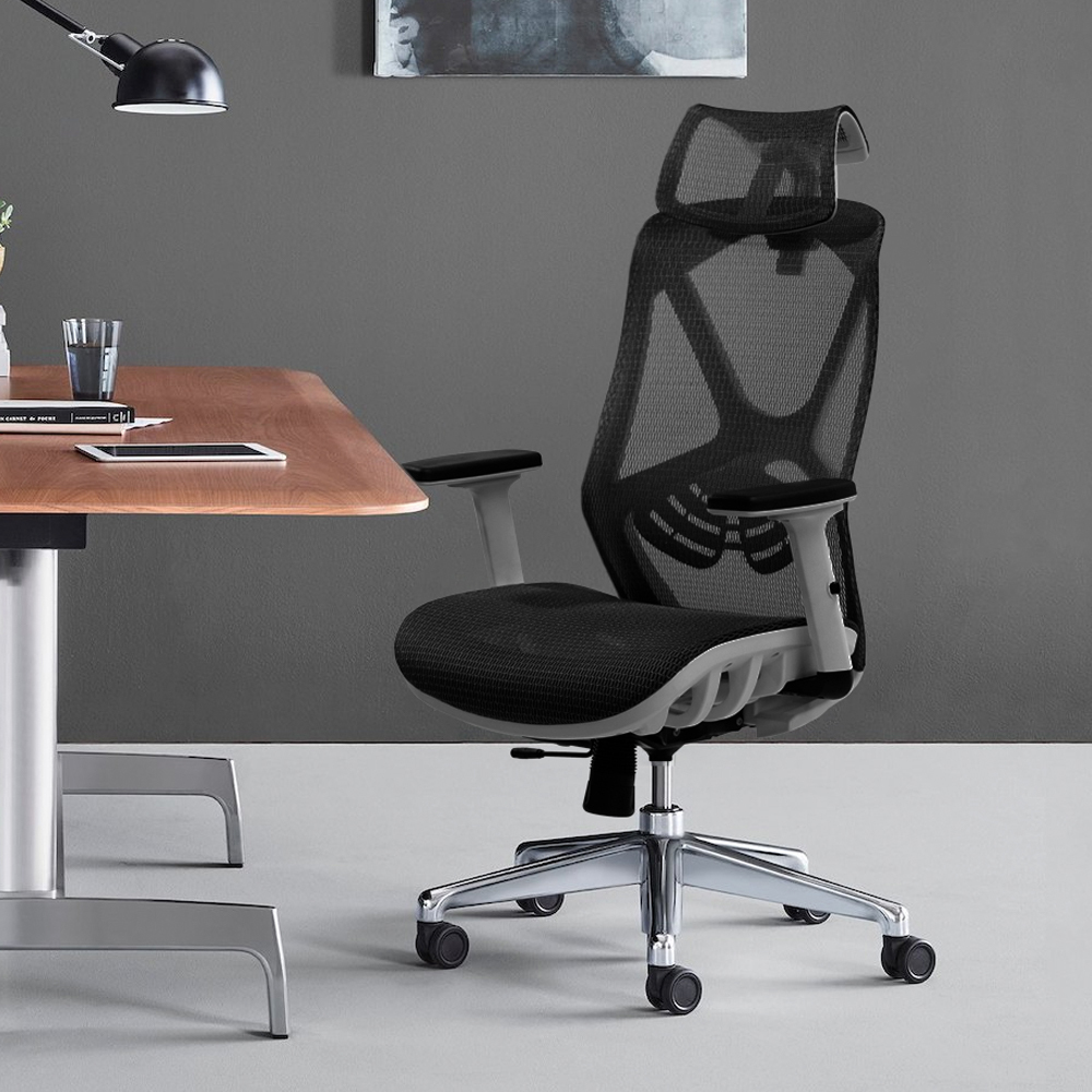 Ergonomic Mesh Office Chair Gaming Executive Fabric Seat Headrest Black