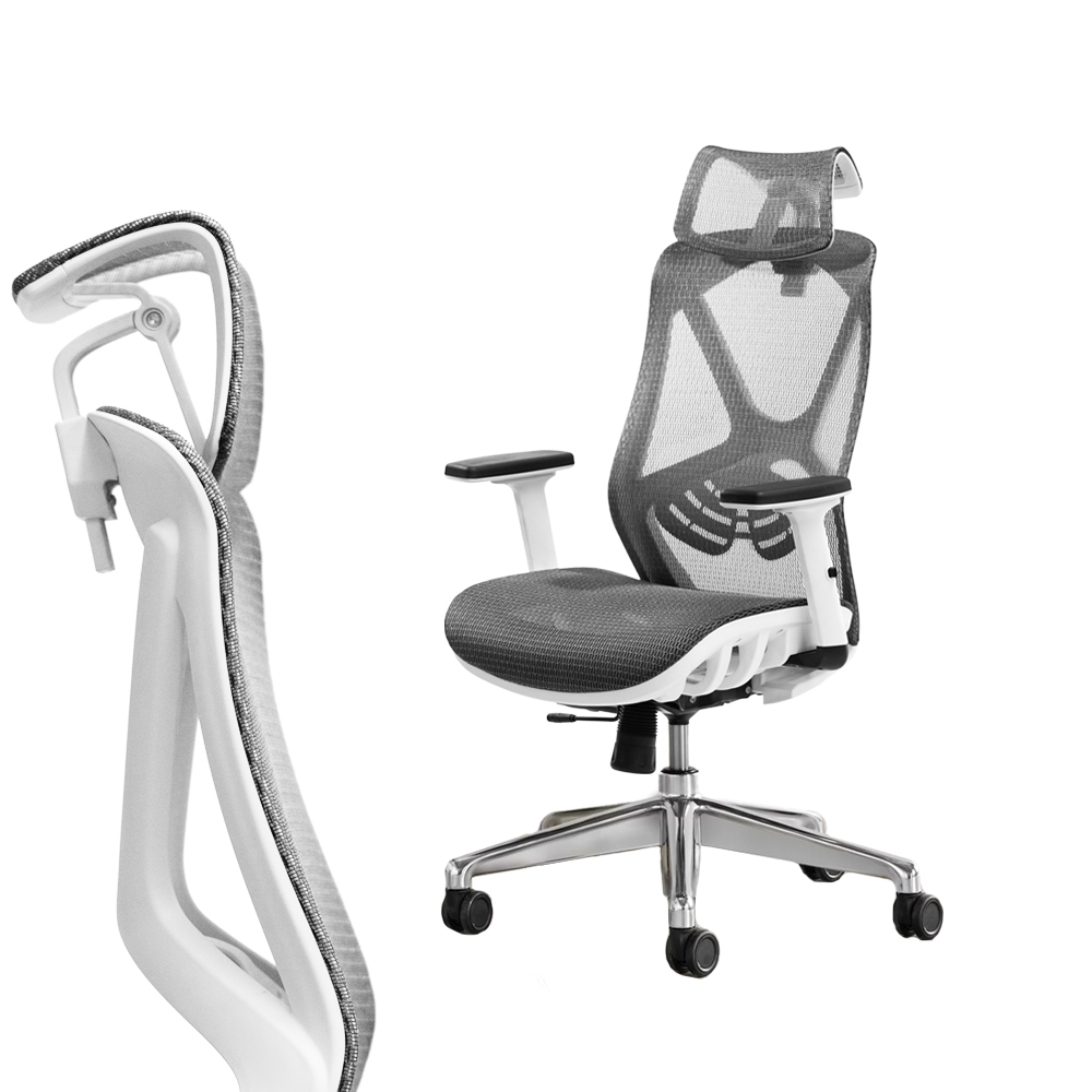 MIUZ Ergonomic Mesh Office Chair Gaming Executive Fabric Seat Headrest White