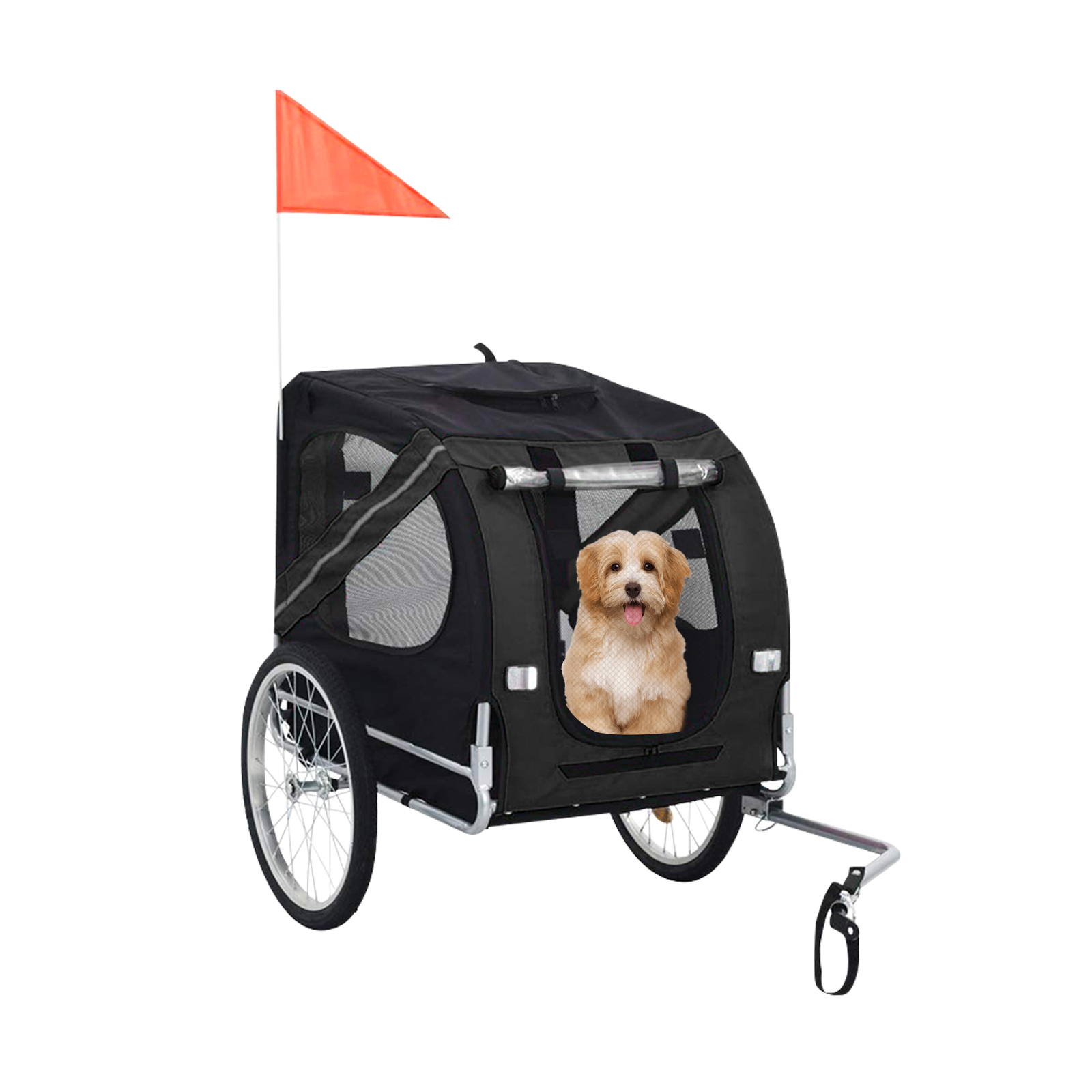 Pet Bike Stroller Bicycle Trailer Pram Pet Jogger Dog Cat Small to Medium Size - Black