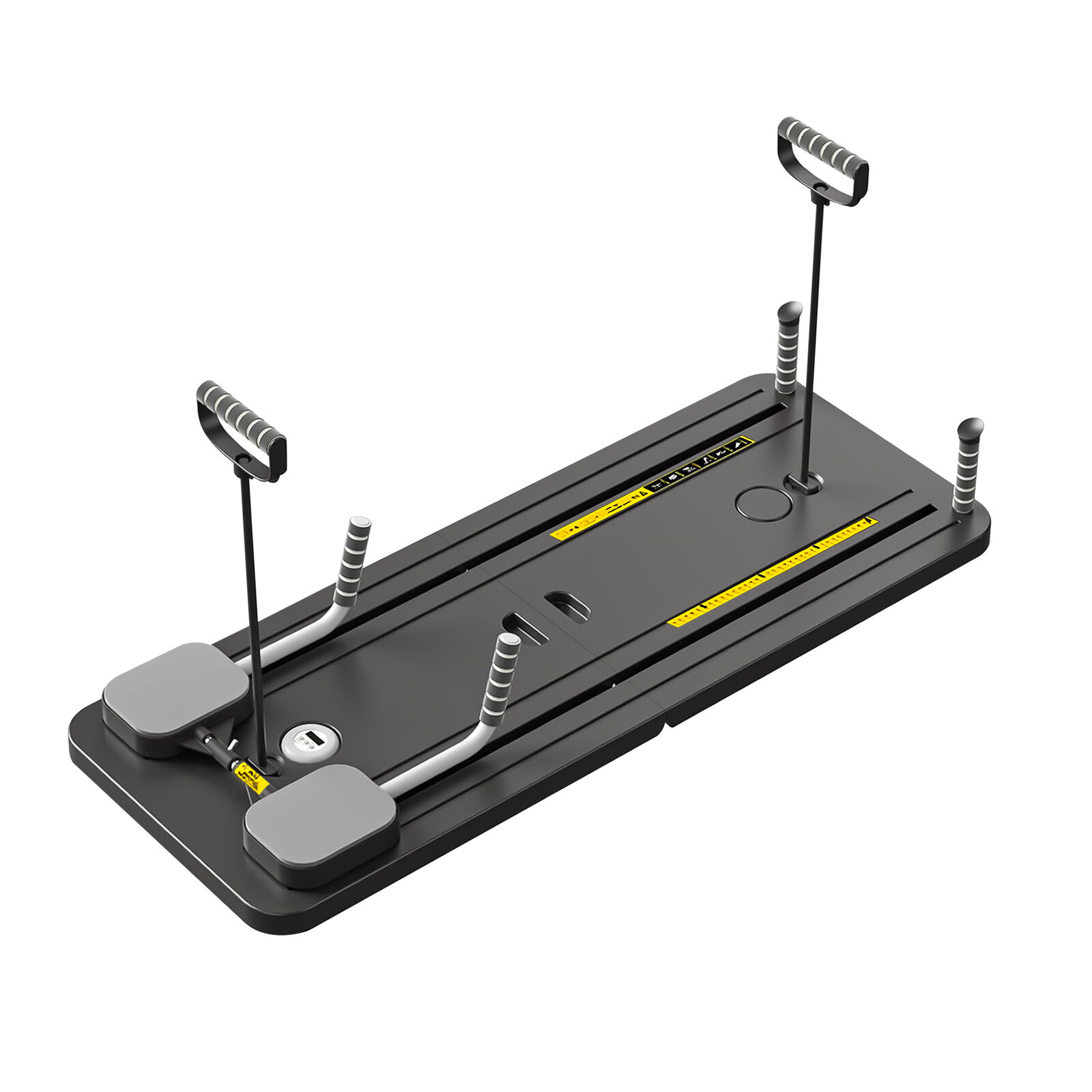 Black Pilates Board Reformer Set - Foldable home gym & yoga equipment for workout, strength training, core & flexibility, space-saving design