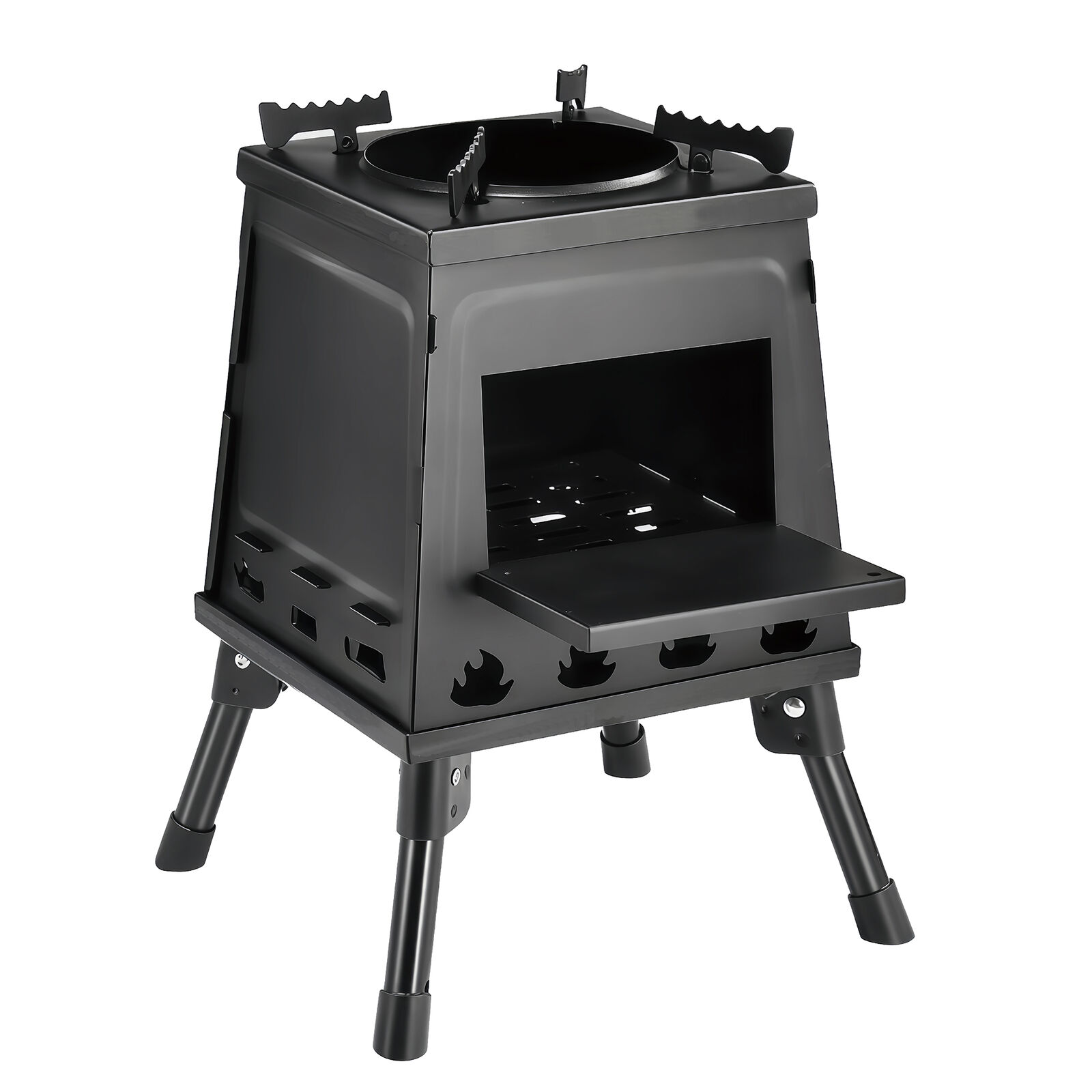 Portable Tent Heating Stove - Foldable Fire Wood-Burning Camping Stove w/ Bag, For Camping, Hiking, Outdoor Cooking, Picnic, BBQ