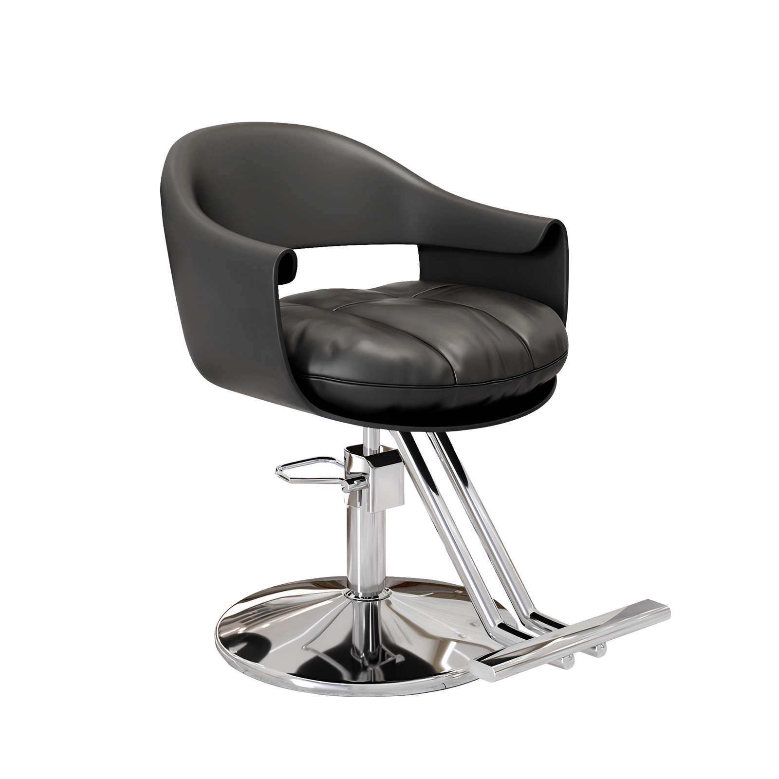 Salon Stool Swivel Chair Backrest Barber Hair Dresser Chair Hydraulic Lift - Black