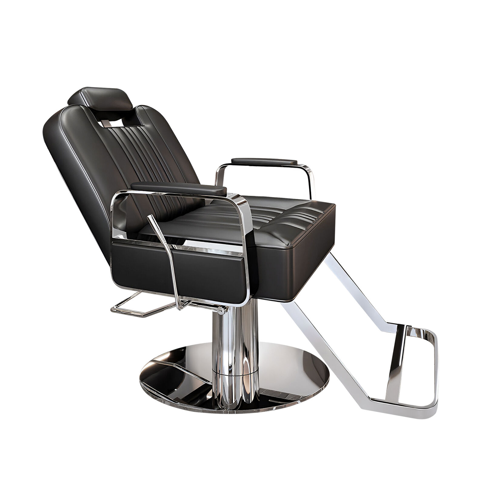 Reclining Salon Barber Chair Hydraulic Lift Heavy Duty Hair Styling Chair with Swivel Backrest Leather Seat for Barbershop Hair Salon or Spa