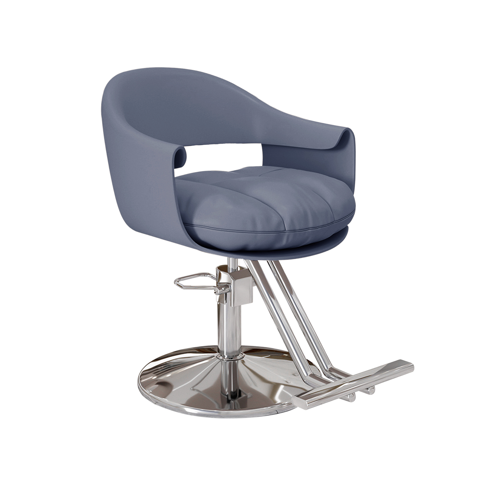 Salon Stool Swivel Chair Backrest Barber Hair Dresser Chair Hydraulic Lift - Dark Blue