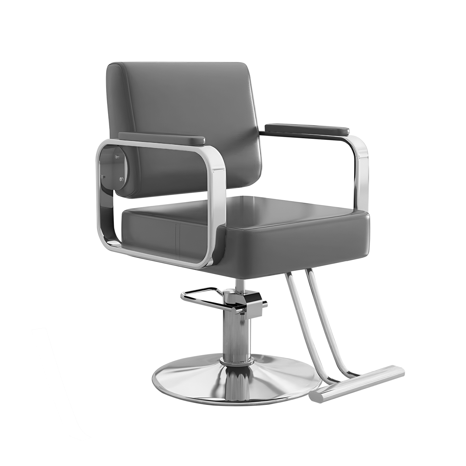 Salon Stool Swivel Chair Backrest Barber Hair Dresser Chair Hydraulic Lift - Grey