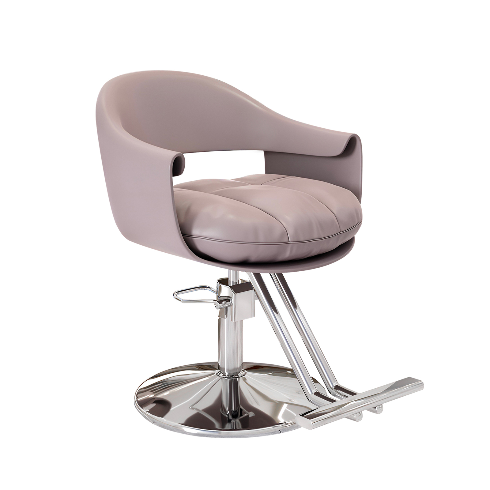 Salon Stool Swivel Chair Backrest Barber Hair Dresser Chair Hydraulic Lift - Grey