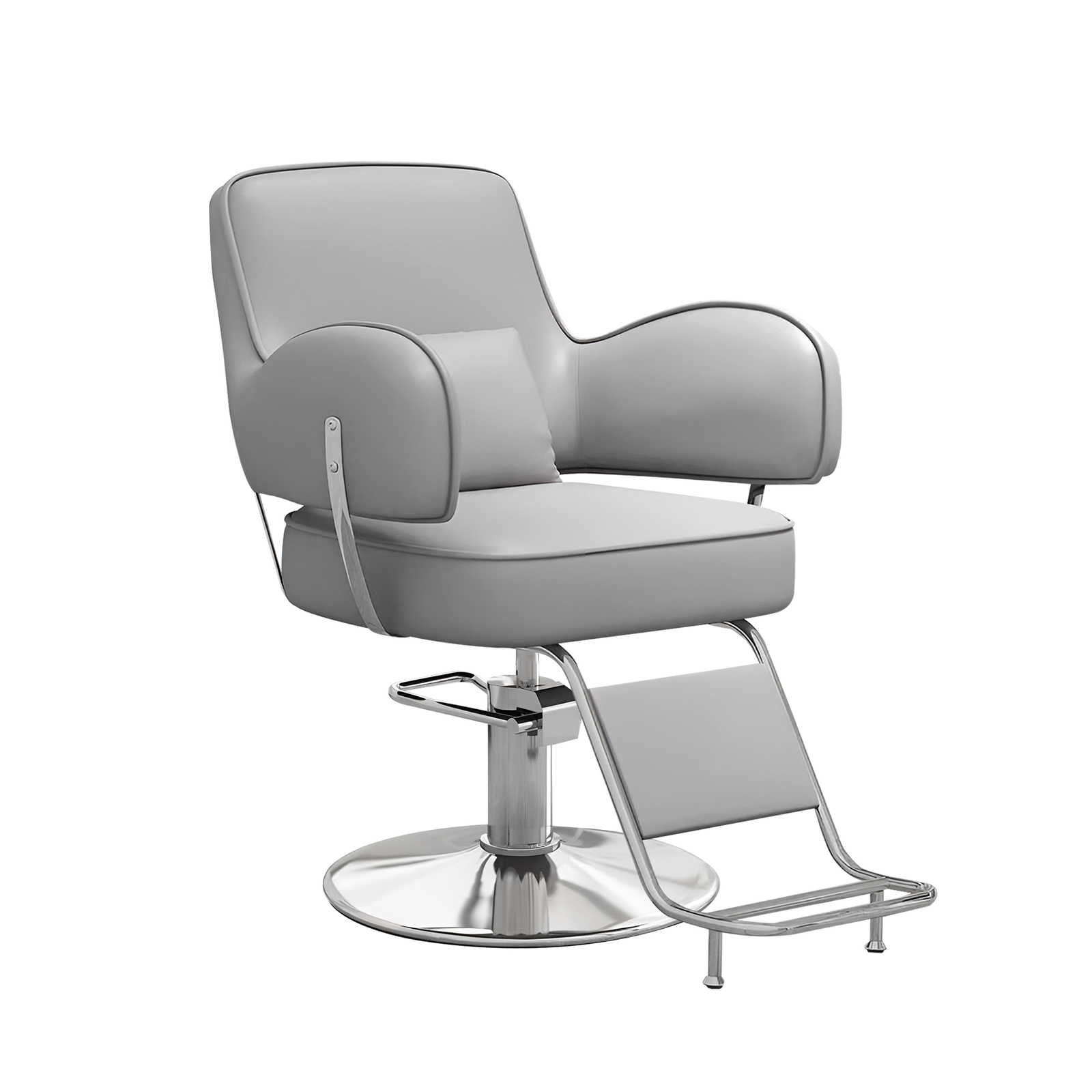 Barber Chair Salon Stool Swivel Chair Backrest Hair Dresser Chair Hydraulic Lift - Grey