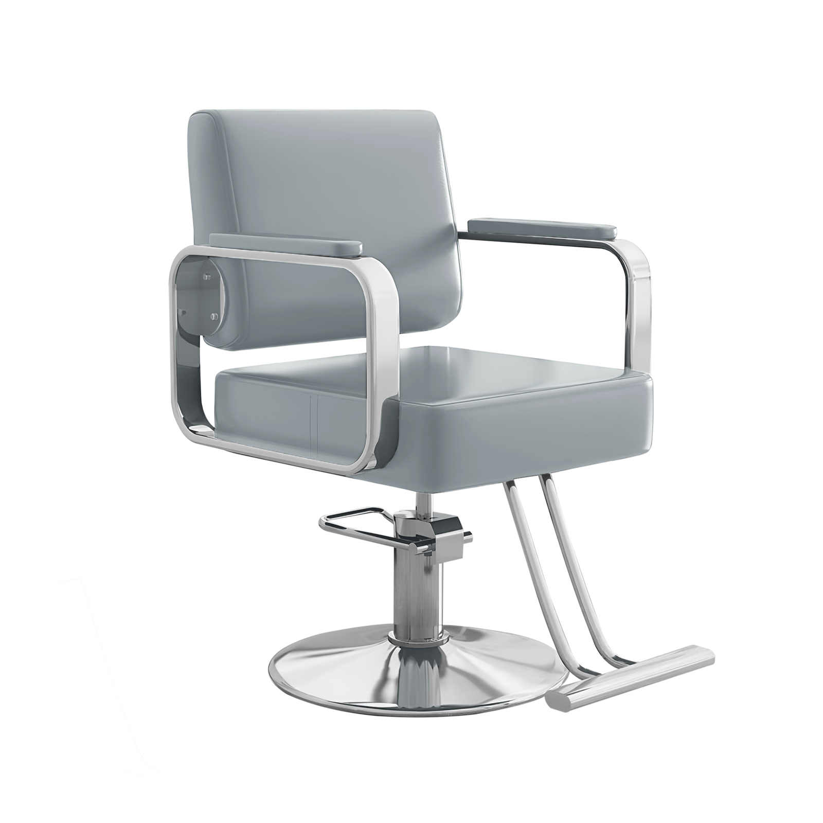 Salon Stool Swivel Chair Backrest Barber Hair Dresser Chair Hydraulic Lift - Light Blue