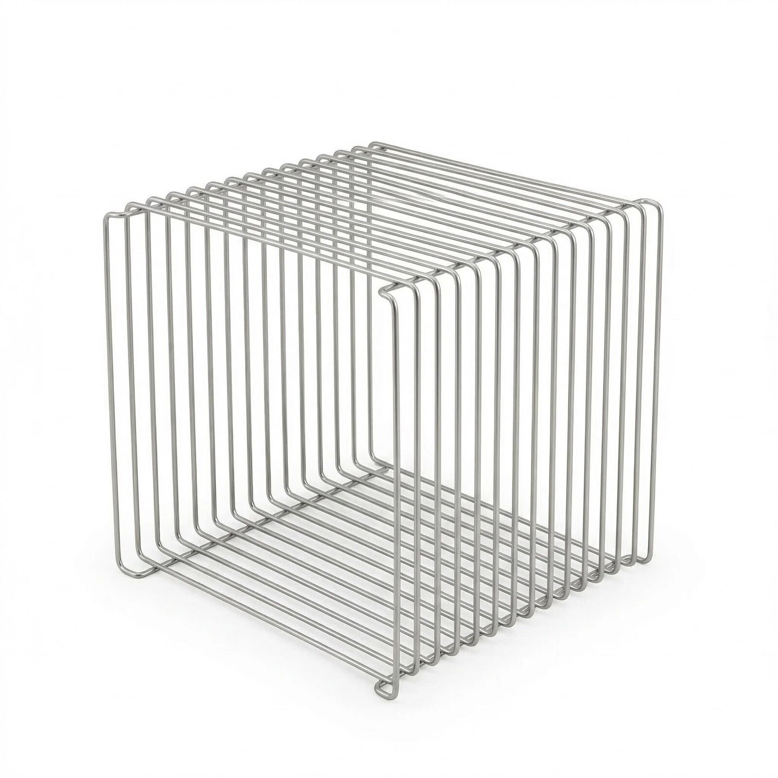 Metal Cube Side Table | Industrial End Table | Stackable Modular Storage Rack | Wire Coffee Table | Accent Table for Living Room Bedroom