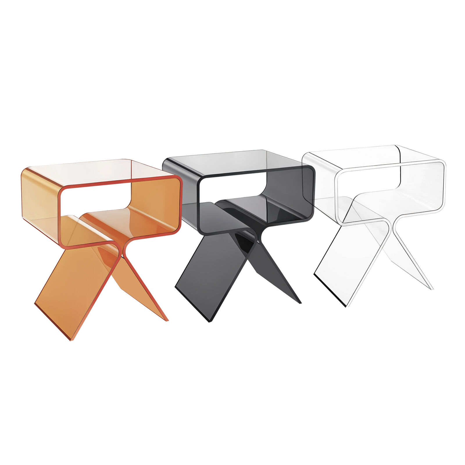 Acrylic Bedside Table - Modern Transparent Nightstand, Waterproof End Table, Minimalist & Space-Saving Side Table for Bedroom, Living Room