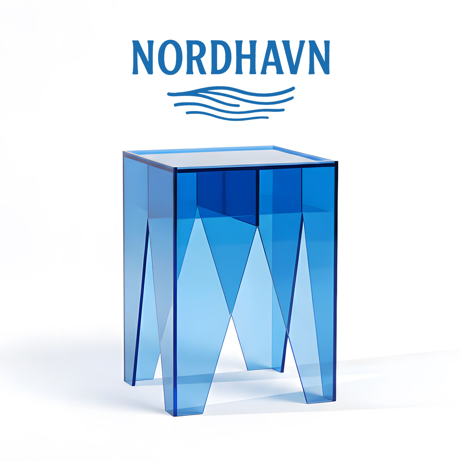 Modern Blue Acrylic Bedside Table, Nightstand Coffee End Table, Stylish Transparent Accent Table, Lightweight, Vibrant Color Options