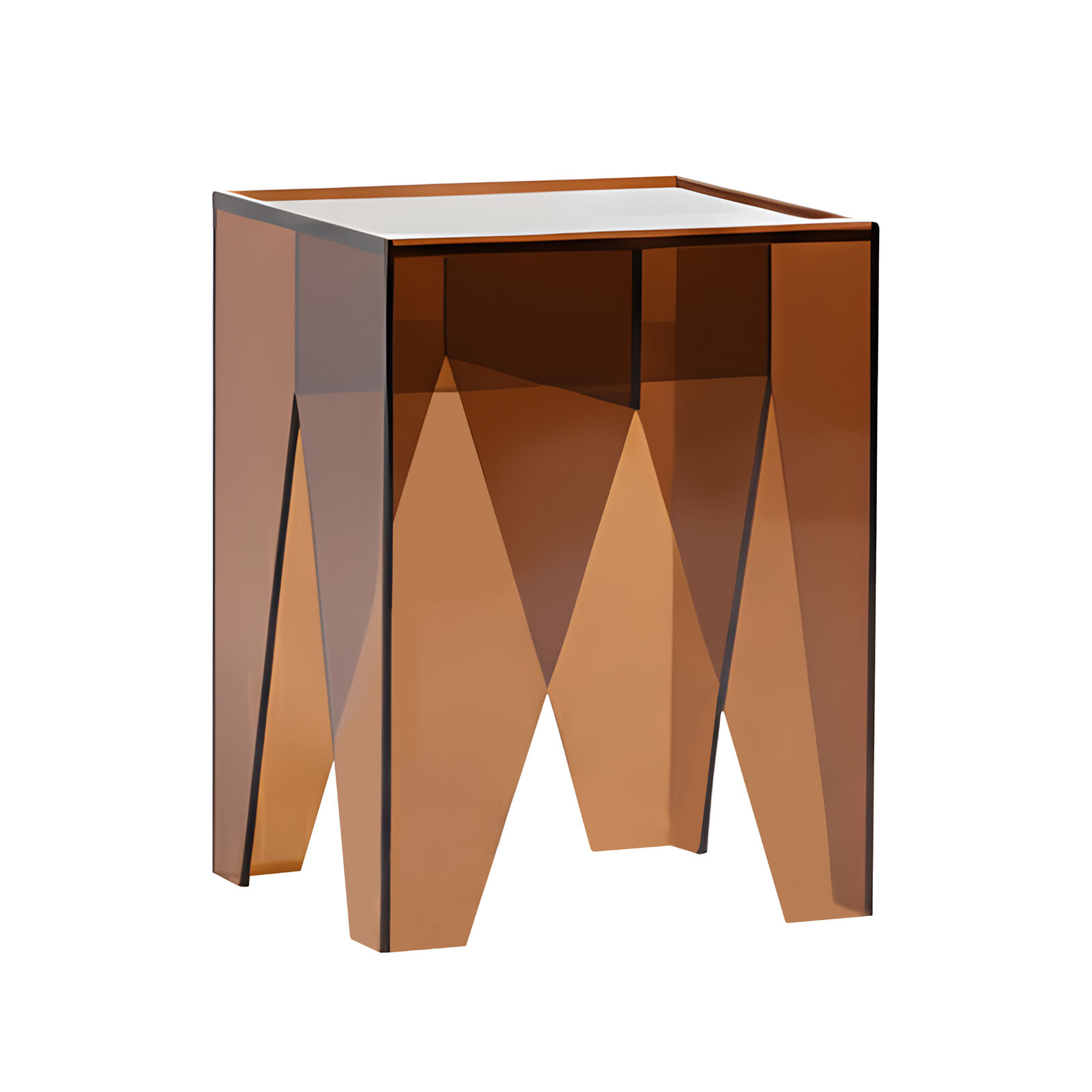 Modern Brown Acrylic Bedside Table, Nightstand Coffee End Table, Stylish Transparent Accent Table, Lightweight, Vibrant Color Options