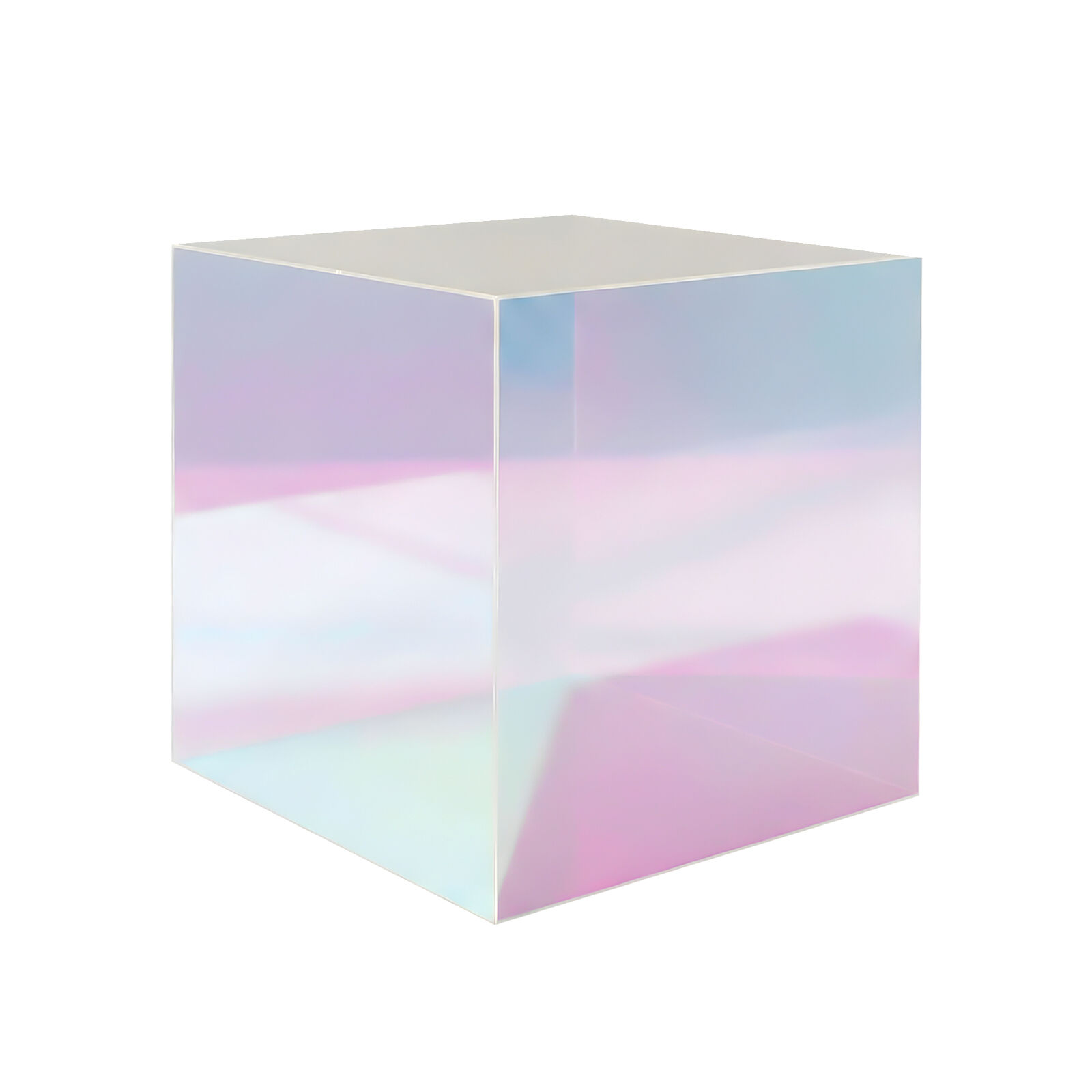 Iridescent Acrylic Bedside Table, Square Modern Accent Table, Durable Nightstand, Coffee Table, Lightweight End Table w/ Artistic Design