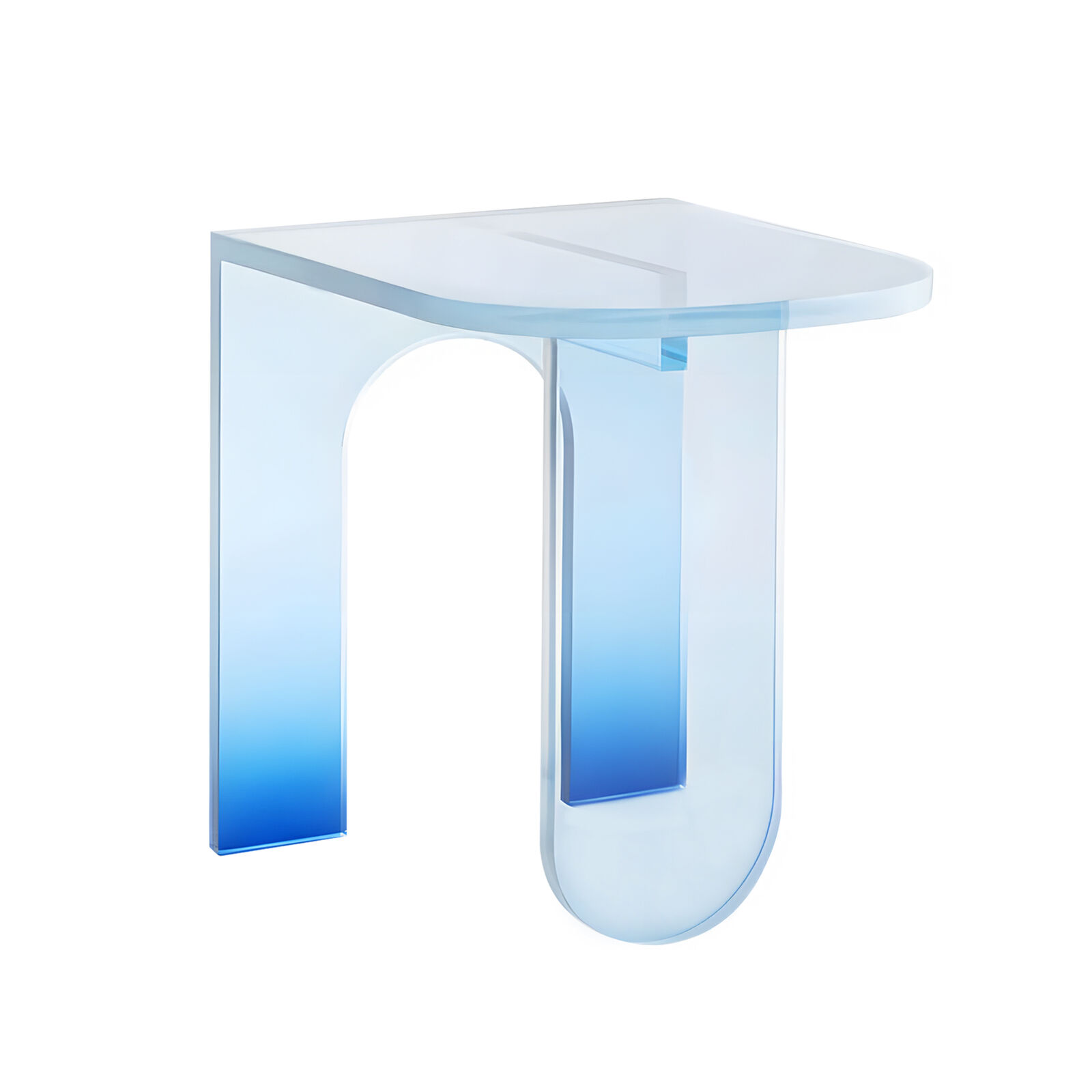 Gradient Blue Acrylic Bedside Table, Modern Accent Table, Minimalist Coffee End Table w/ Artistic Design, Lightweight & Durable, Space Saving