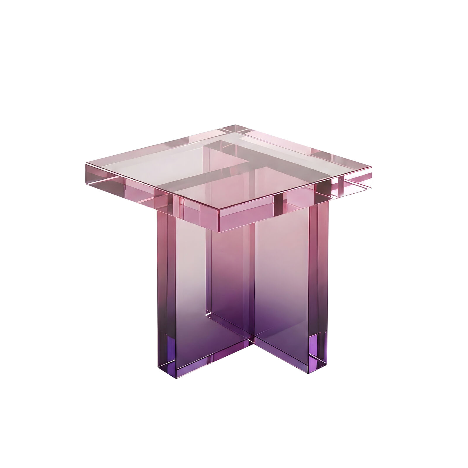 Violet Purple Acrylic Bedside Table, Modern Nightstand End Table, Stylish Transparent Accent Table, Lightweight Coffee Table w/ Compact Design