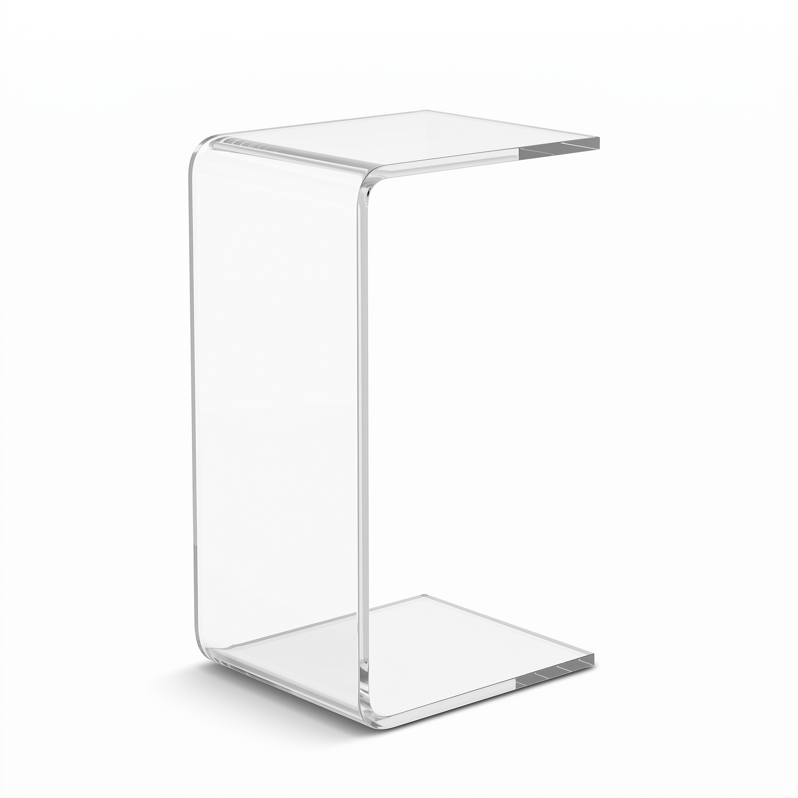 Clear Acrylic Coffee Table, Minimalist U Shaped Clear Sofa Side Table, Clear Lucite Center Table for Living Room