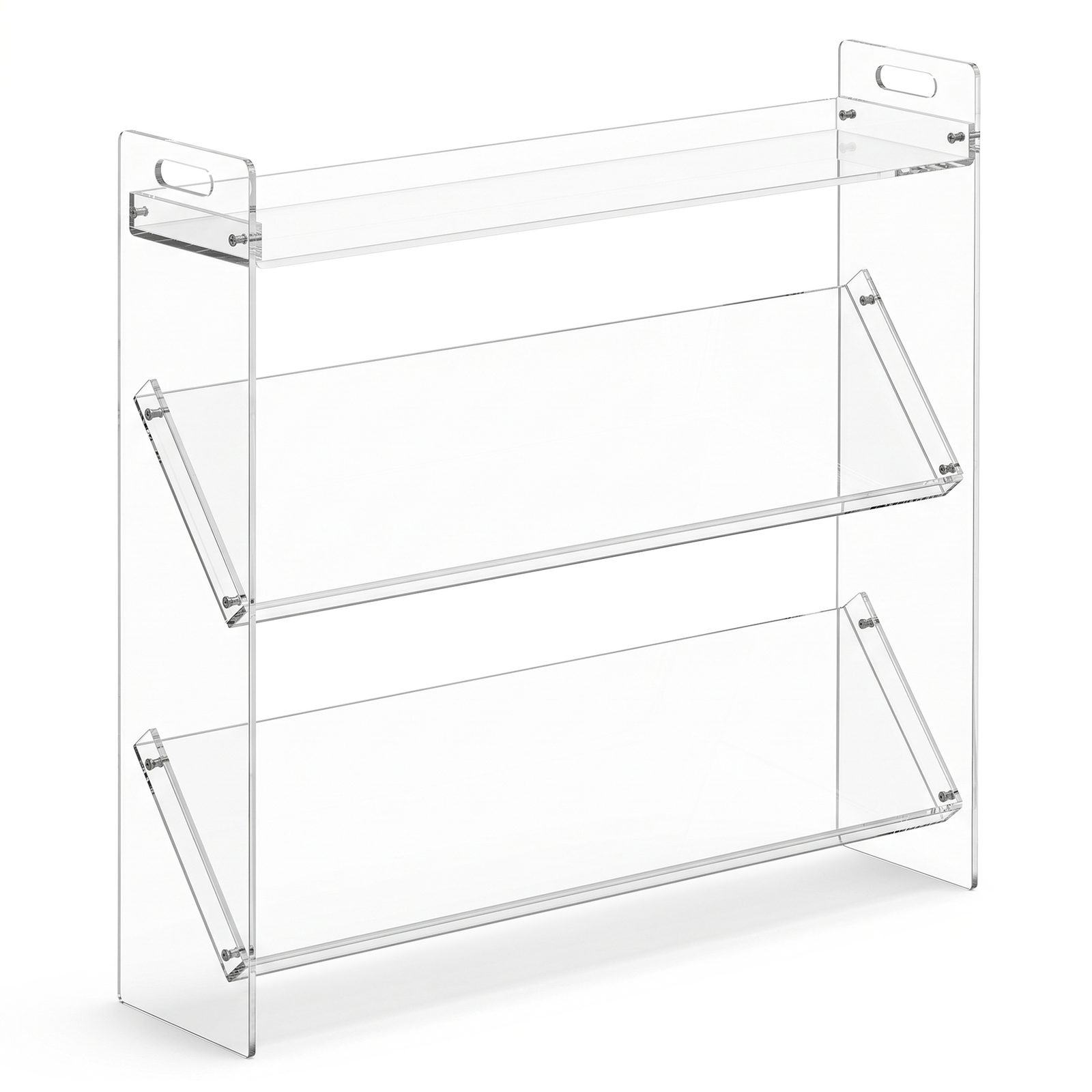 Acrylic Shoe Rack, 3-Tier Slimline Shoe Organiser Storage Shelf 70x17x69 cm, Clear