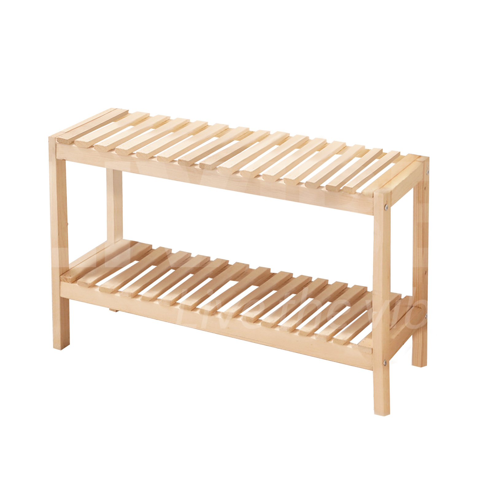 Solid Wood 2 Tier Wooden Storage Display Stand Shoe Rack Organiser Shelf Entry Bench