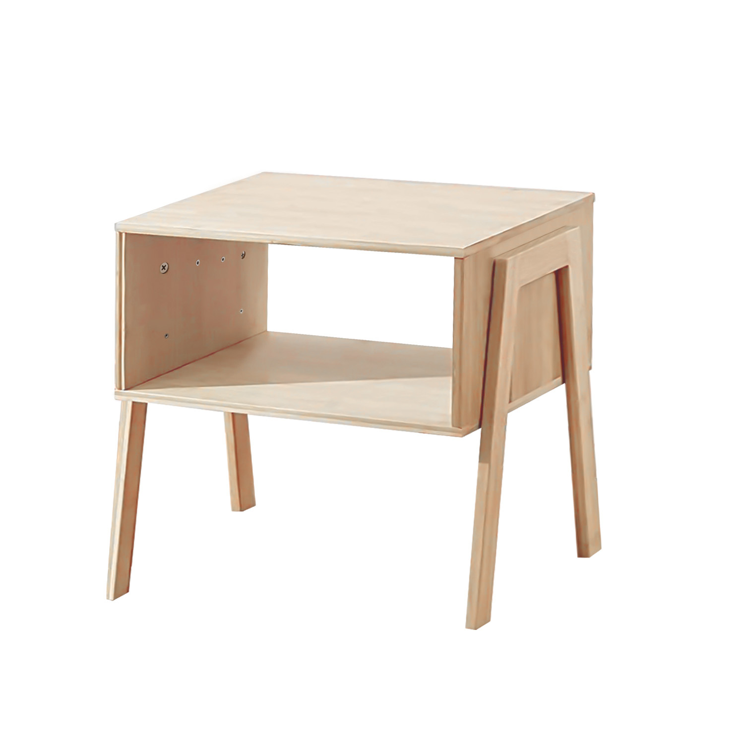 Solid Wood Side End Table Storage Shelf Bedside Table Bedroom Nightstand 