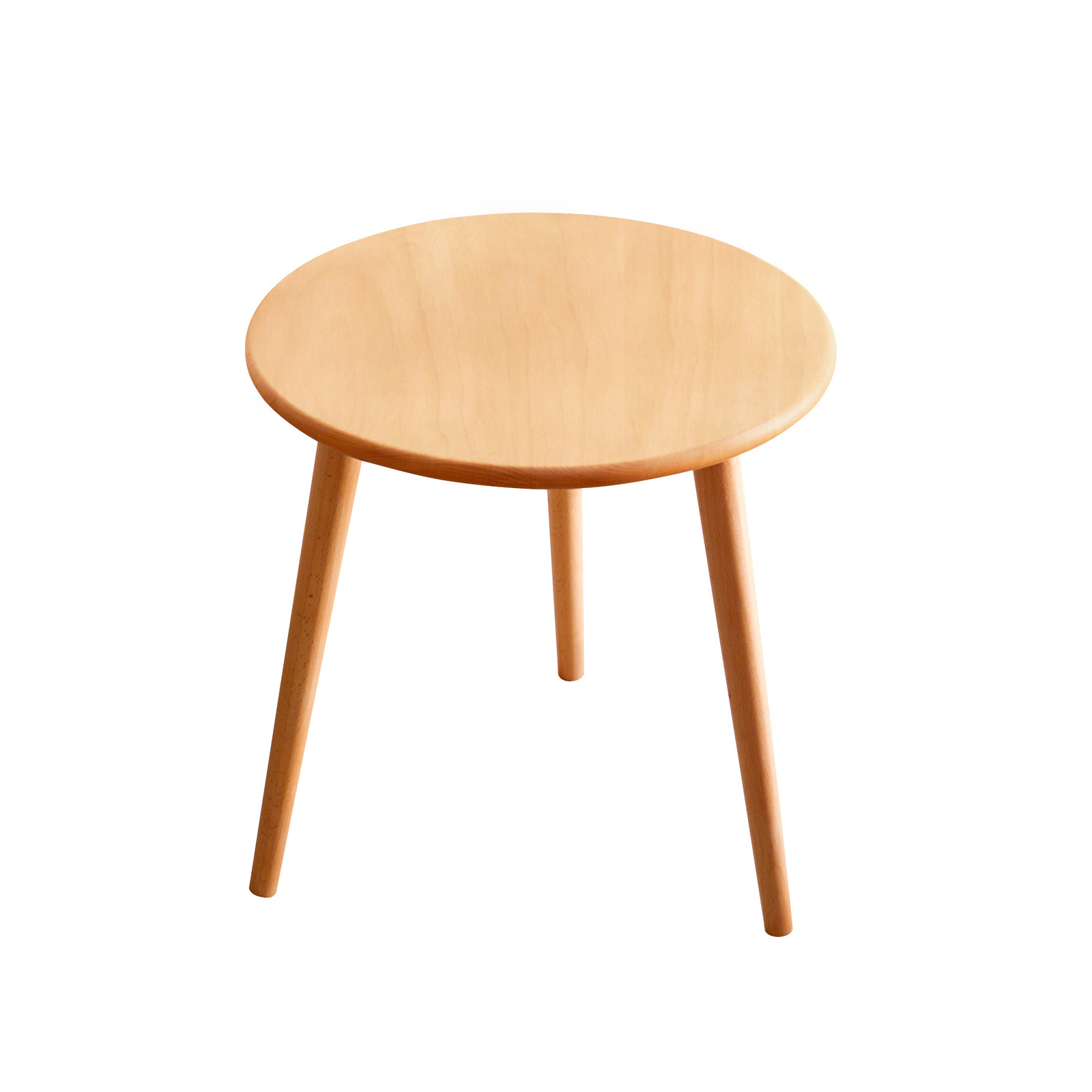 Round Table Small Coffee End Tables for Living Room 40cm Beech Wood