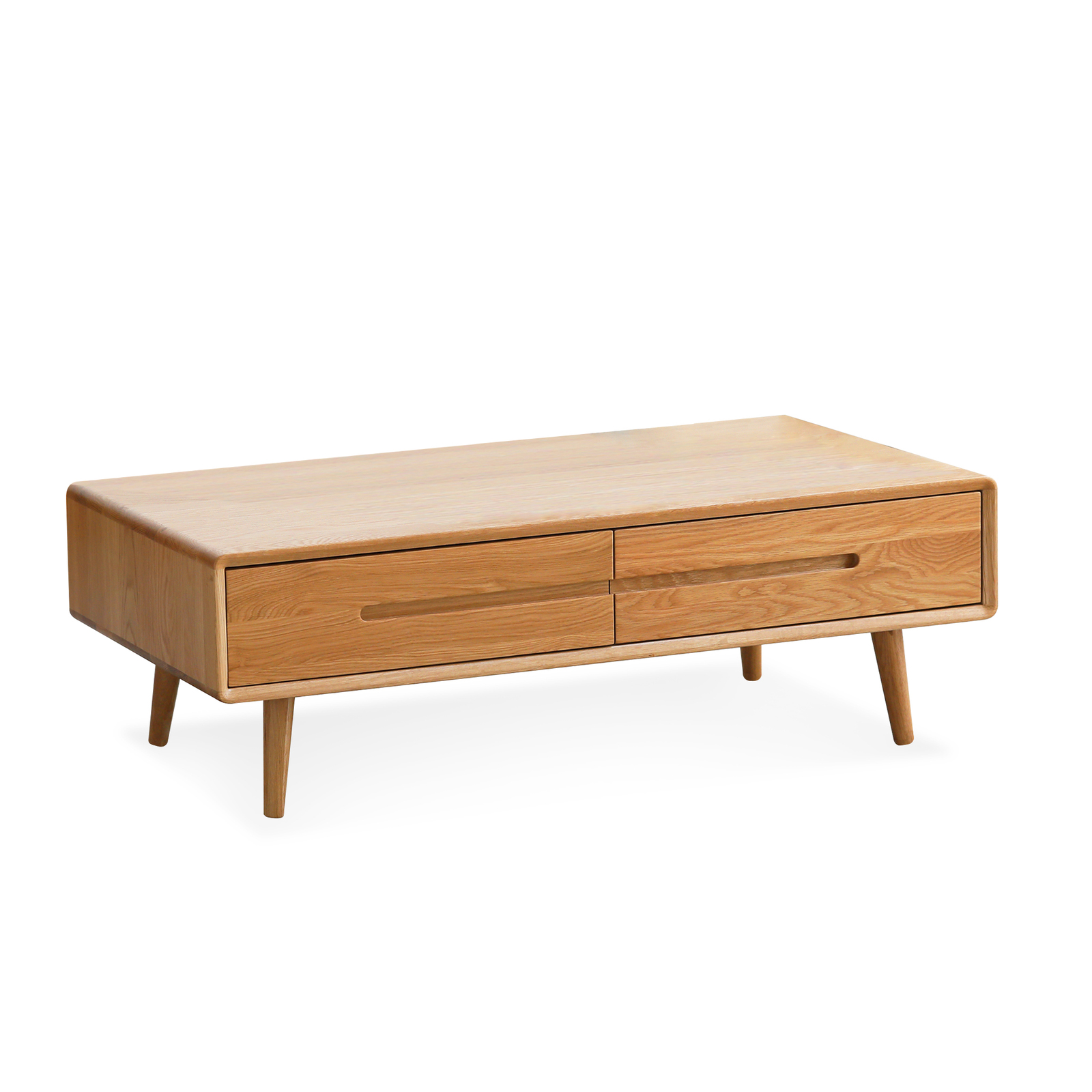 Modern Coffee Table Drawer Storage Wooden Organizer TV Stand Entertainment American Oak 120cm