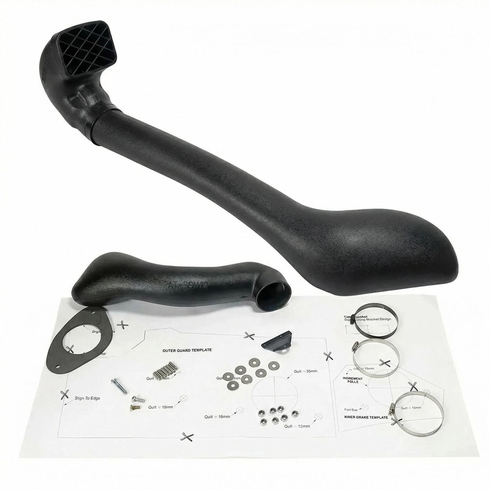 Snorkel Kit for Isuzu D-Max (2012-2018 Models) - Heavy Duty LLDPE Air Intake, Water Crossing & Dust Protection, UV Resistant Matte Black Finish