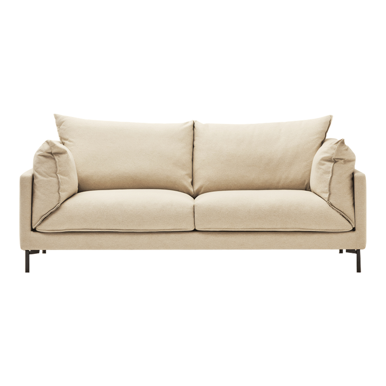 Modern Sofa Large Double 2-3 Seater Couch - Off White Fabric