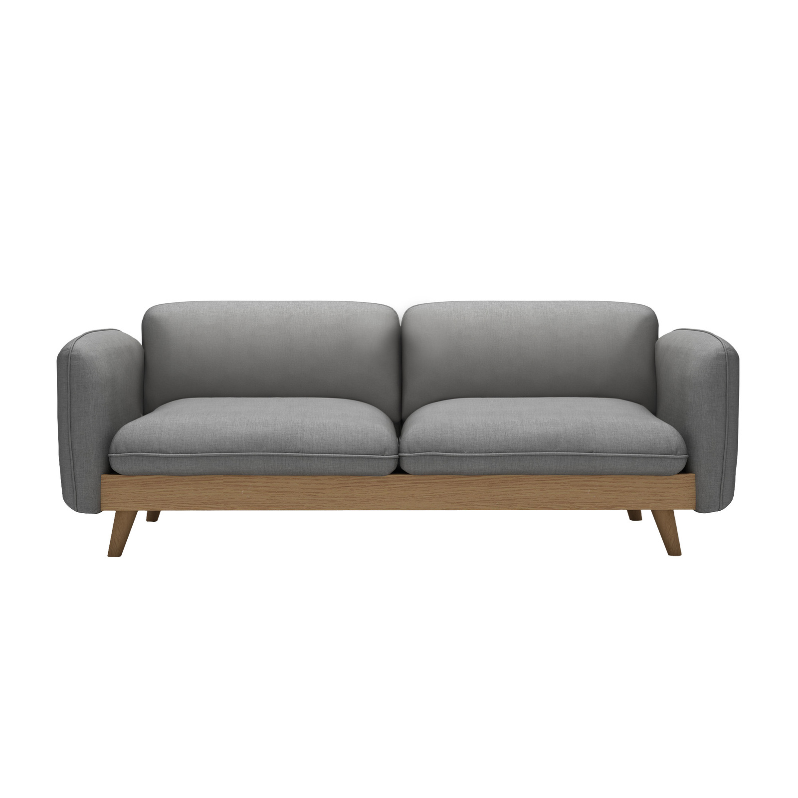 Sofa Large Double 2-3 Seater Couch - Grey Fabric 2 Sizes