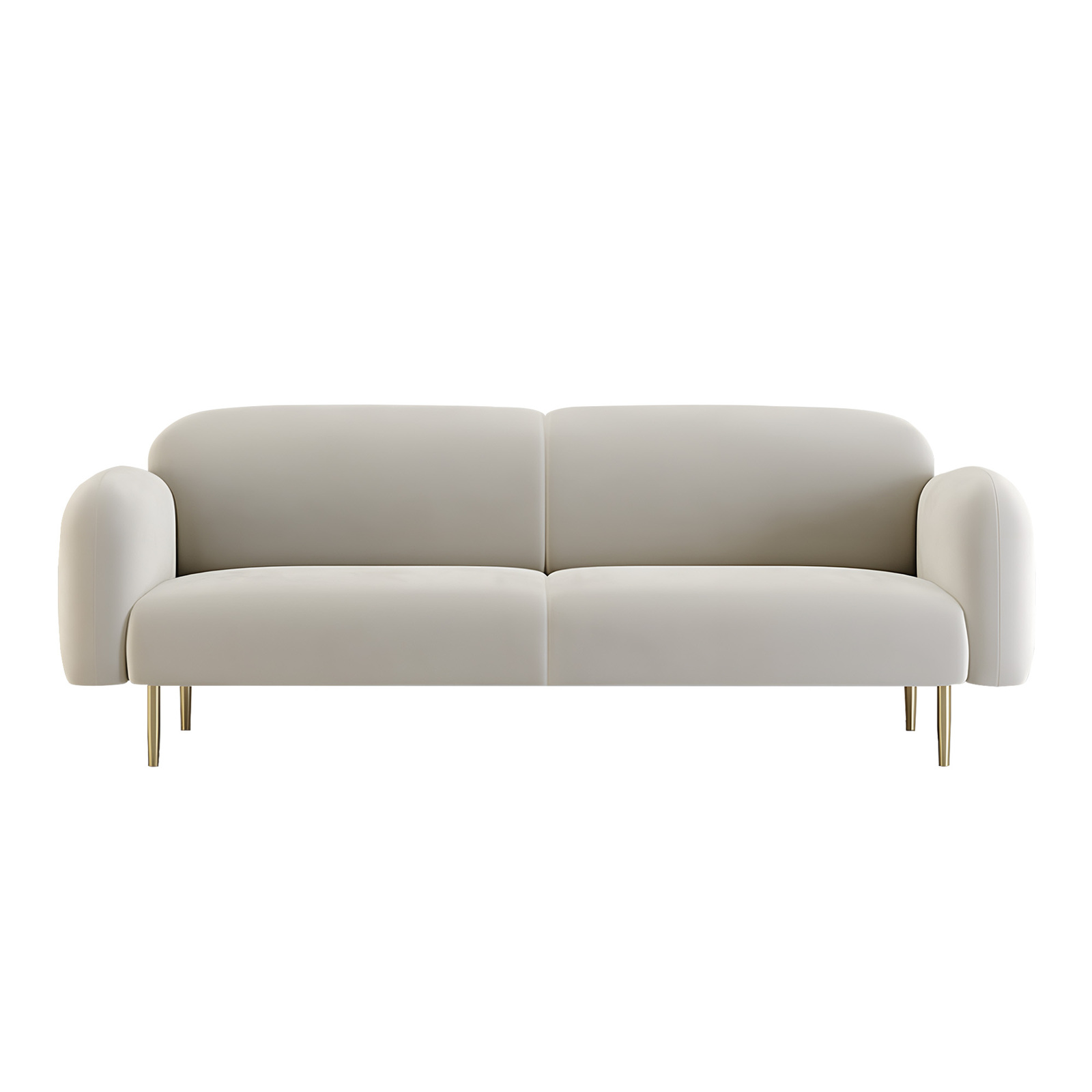 Modern Nordic Sofa Large Double 2-3 Seater Couch - White Velvet Fabric