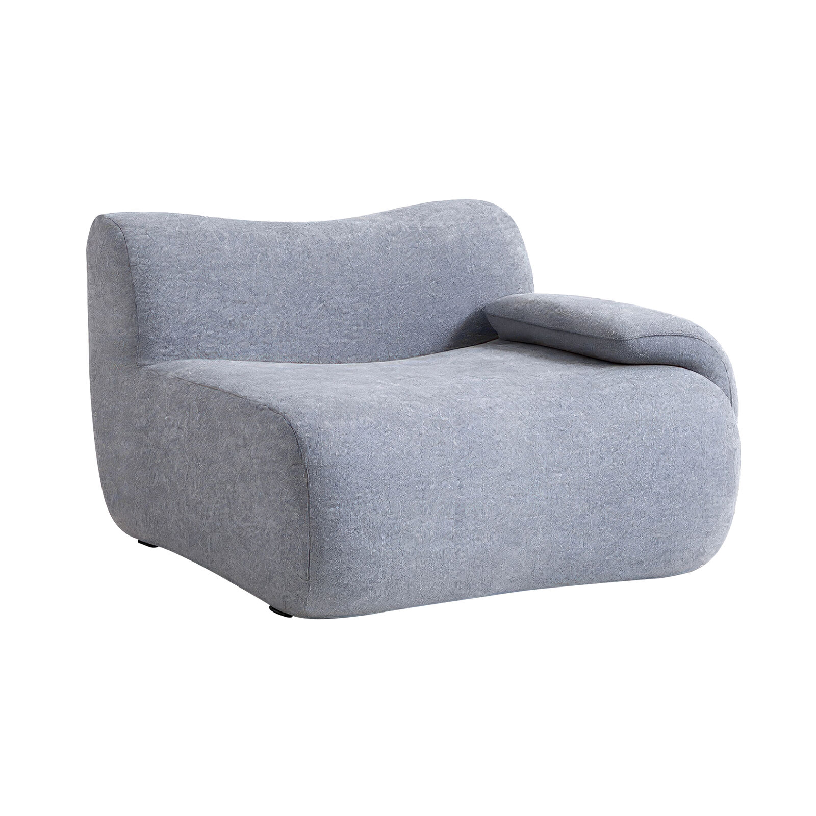 Left Armrest Chair, 1PC Modular Sofa, Grey Accent Chair with Sofa Pad, Modern Ergonomic Chair, High-Resilience Foam, Sturdy and Durable Frame