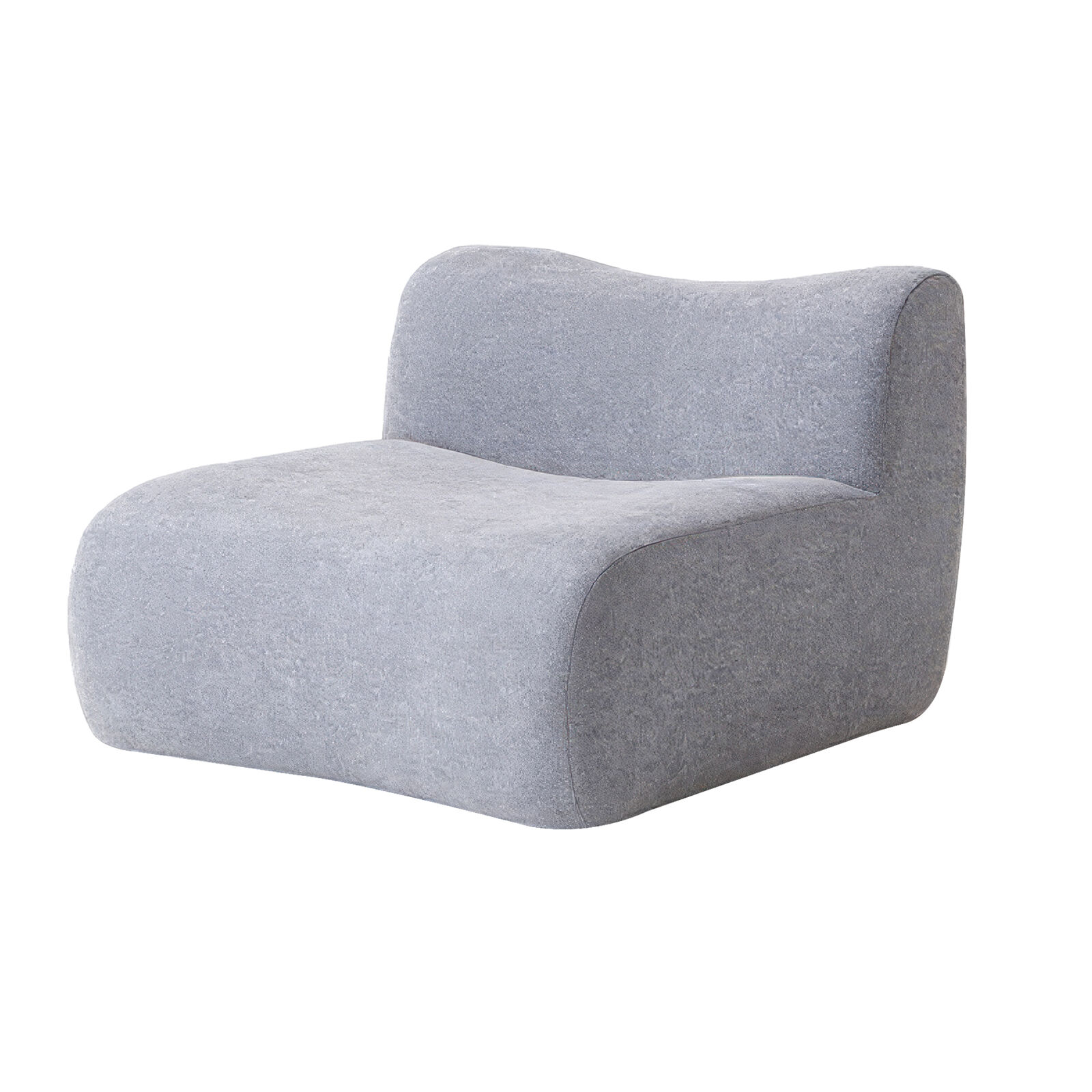 Armless Lounge Sofa, 1PC Modular Sofa Lounge Chair, Grey Accent Chair with Sofa Pad Modern Ergonomic Chair, High-Resilience Foam, Durable Frame