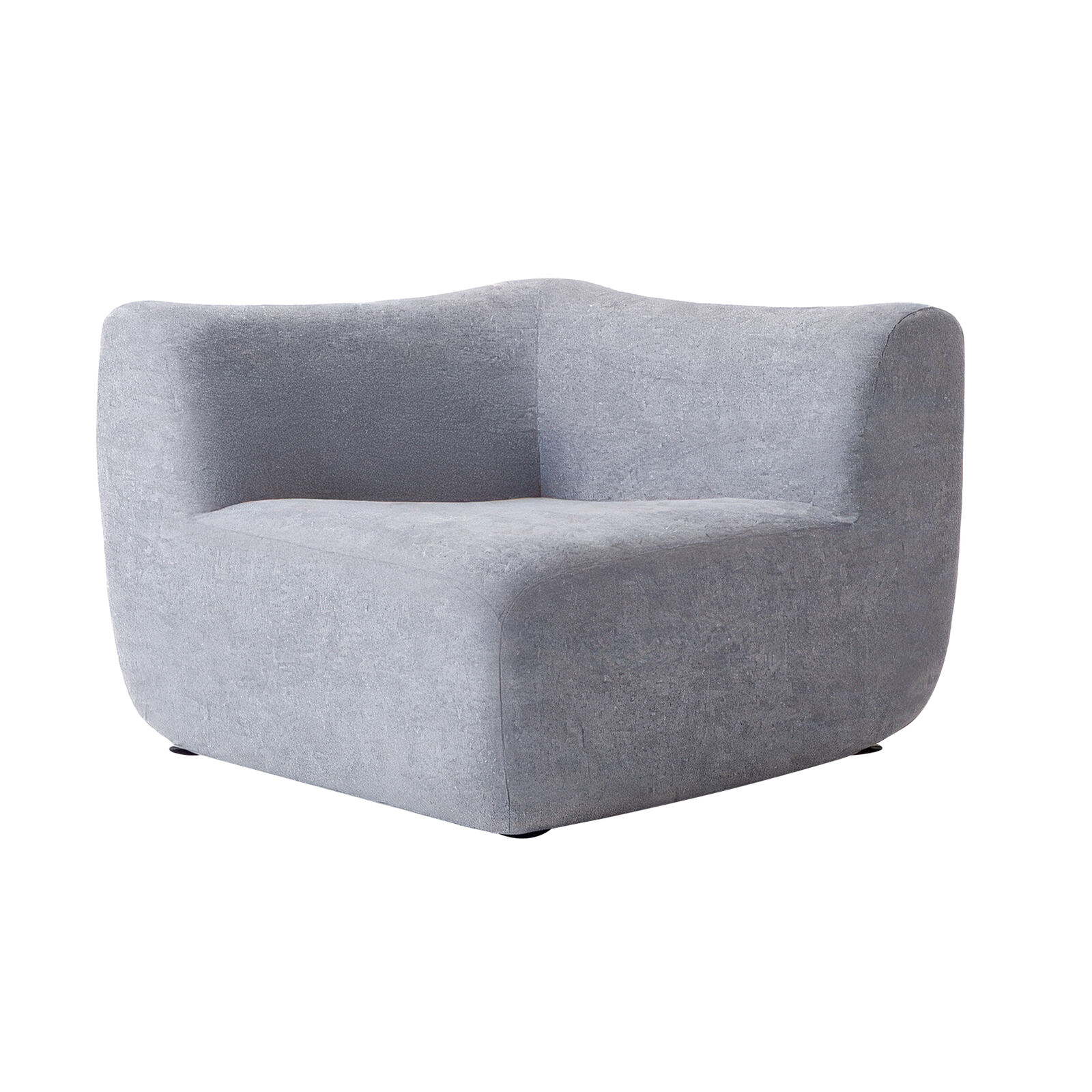 Corner Lounge Chair, 1PC Modular Sofa, Grey Accent Chair with Sofa Pad Modern Ergonomic Chair, High-Resilience Foam, Sturdy and Durable Frame