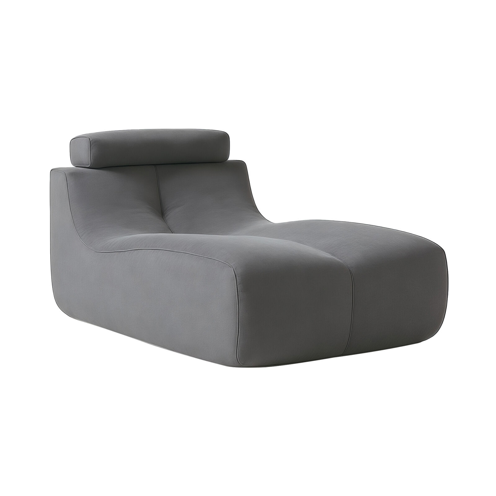Lounge Chaise Sofa, 1PC Modular Sofa Lounge Chair, Grey Accent Chair, Modern Ergonomic Chair, High-Density Foam & Built-in Headrest