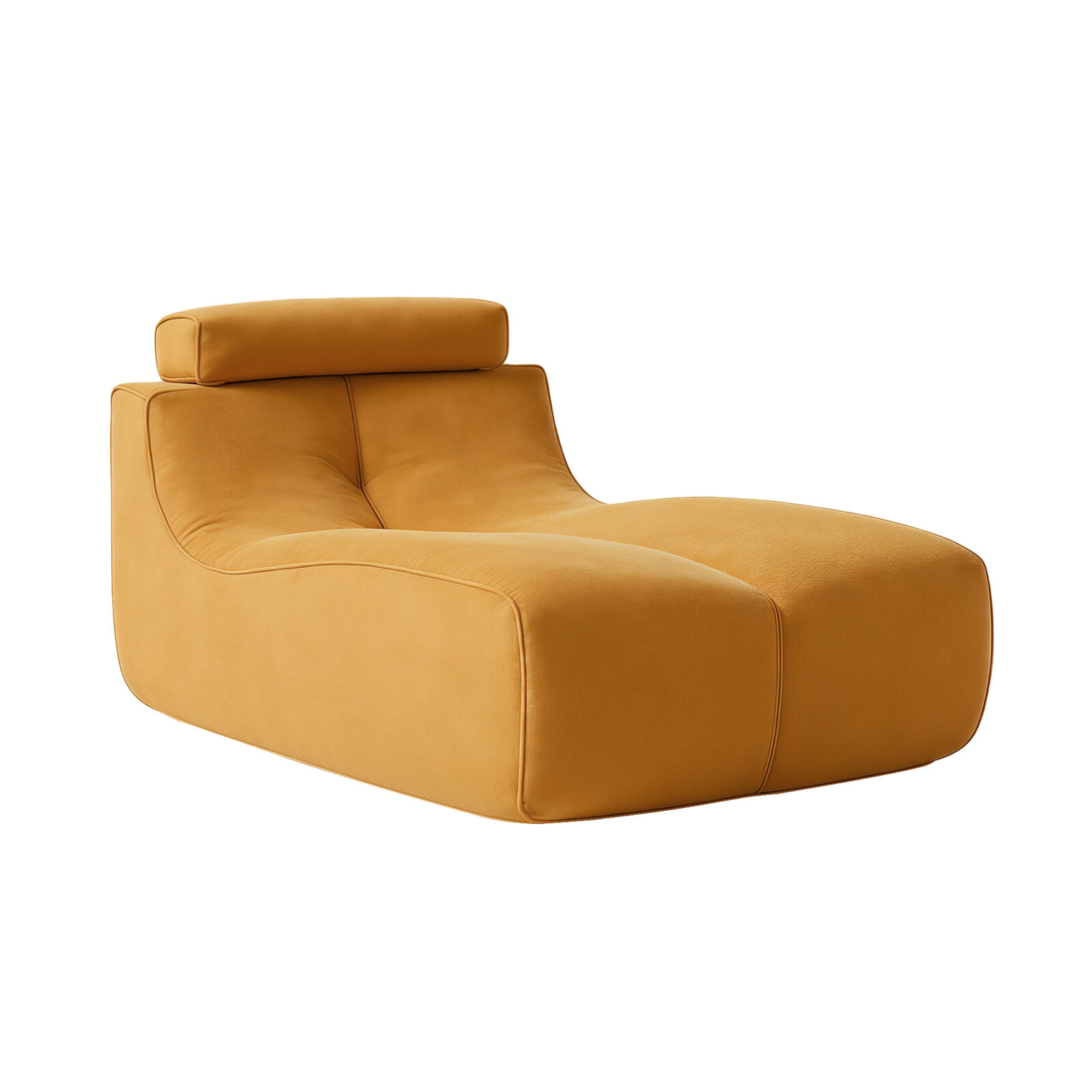 Lounge Chaise Sofa, 1PC Modular Sofa Lounge Chair, Yellow Accent Chair, Modern Ergonomic Chair, High-Density Foam & Built-in Headrest
