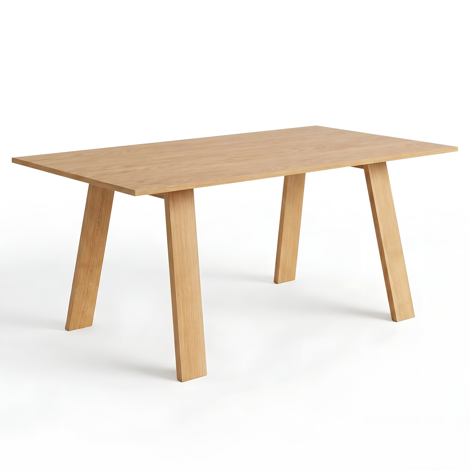 Multi-Purpose Dining Table & Office Desk for 6-8, Solid Oak Veneer, Solid Oak Leg, 160 x 90 x 75 cm