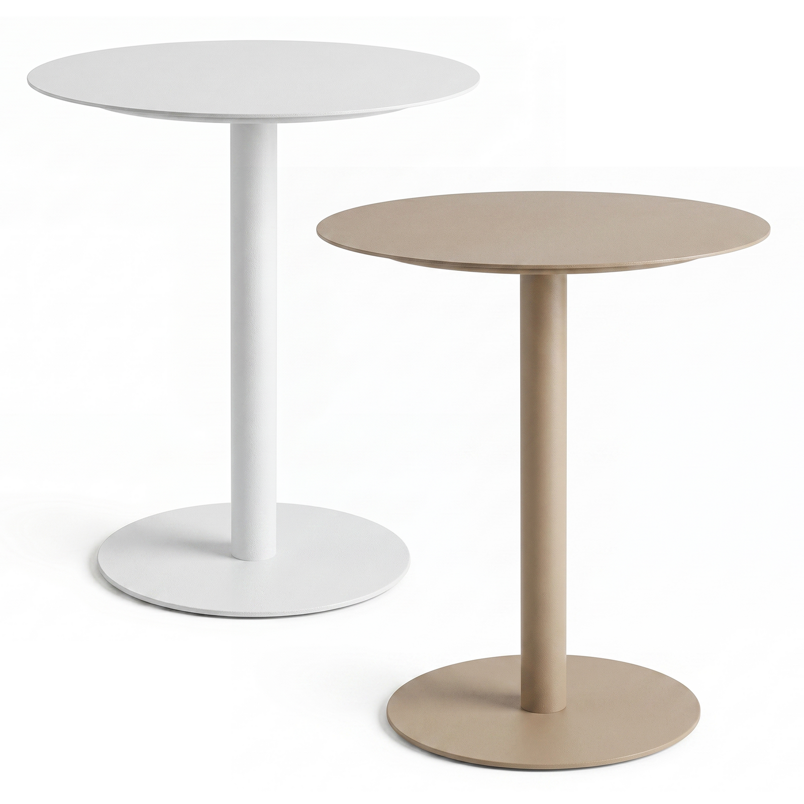 Modern Metal Round Table, Durable and Easy to Clean Surface Bar Table for Outdoor Patio, Poolside, Garden or Café Areas Side Table