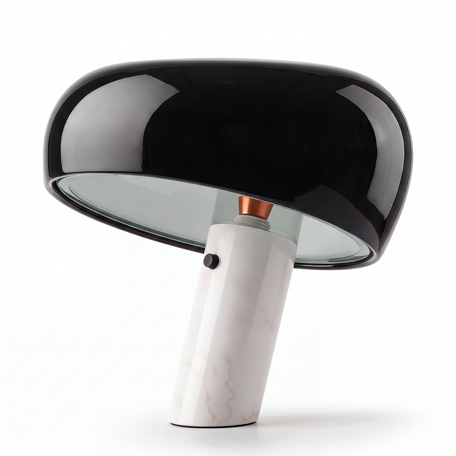 Replica Flos Snoopy Table Lamp,240V Glossy Black Dome Accent Bedside Lamp, SAA Certified Desk Light, Modern Design for Bedrooms, Living Rooms