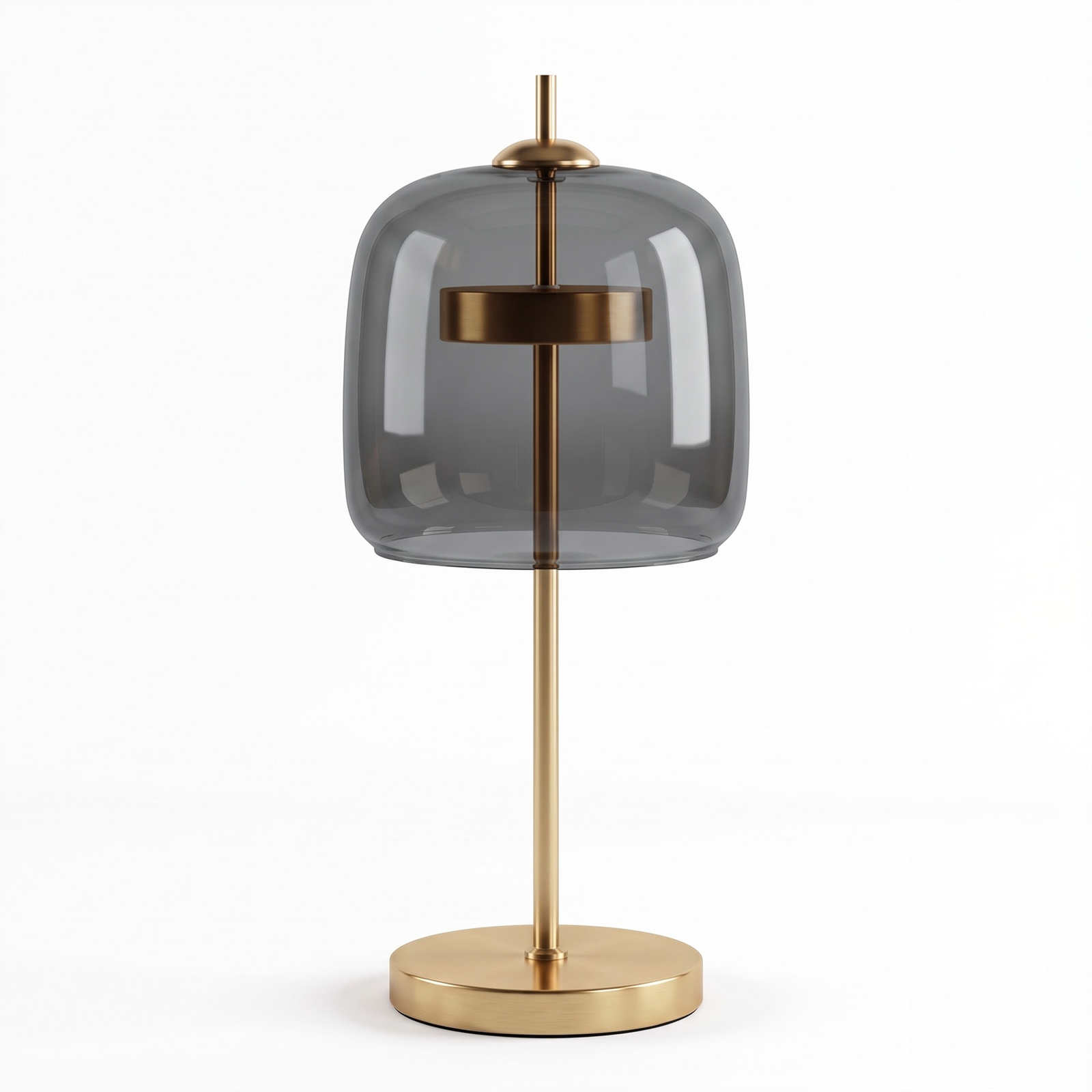 Replica Jube Table Lamp, 240V Grey Modern Glass Dome Bedside Lamp w/ Semi-Transparent Shade, SAA Certified Light for Bedrooms & Living Rooms