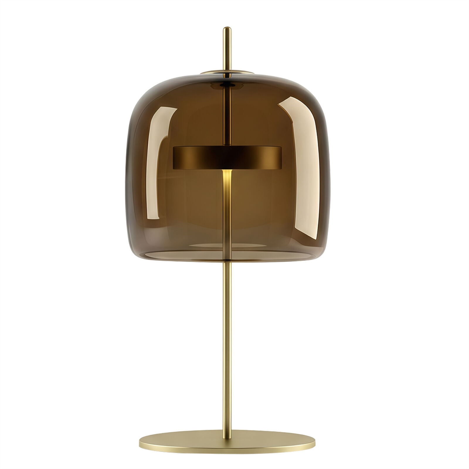 Replica Jube Table Lamp, 240V Brown Modern Glass Dome Bedside Lamp w/ Semi-Transparent Shade, SAA Certified Light for Bedrooms & Living Rooms