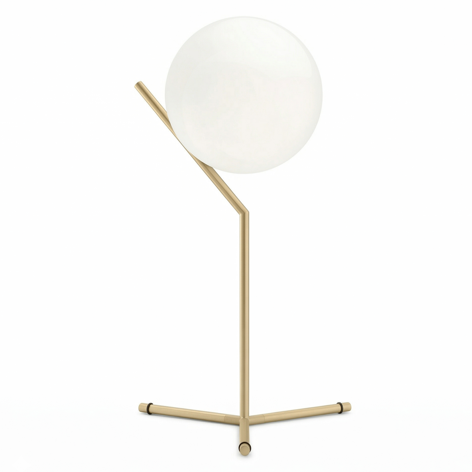 Globe Table Lamp Gold, Modern Minimalis Opal Glass Bedside Light, Glass Globe & Metal Frame Desk Lamp for Bedroom, Living Room & Office Decor