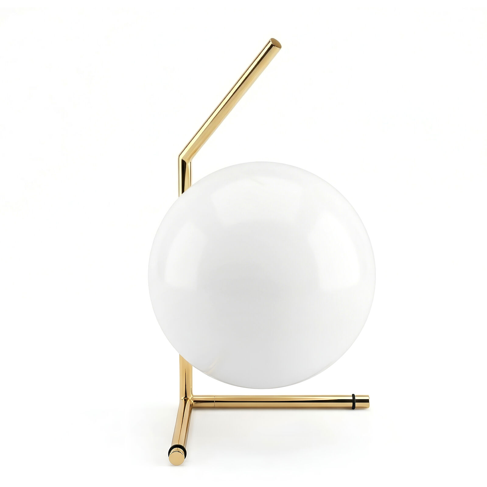 Glass Globe Table Lamp Gold, Modern Geometric Minimalist Bedside Desk Light, Frosted Opal Glass Shade, Warm E14 Bulb, Luxury Home Decor