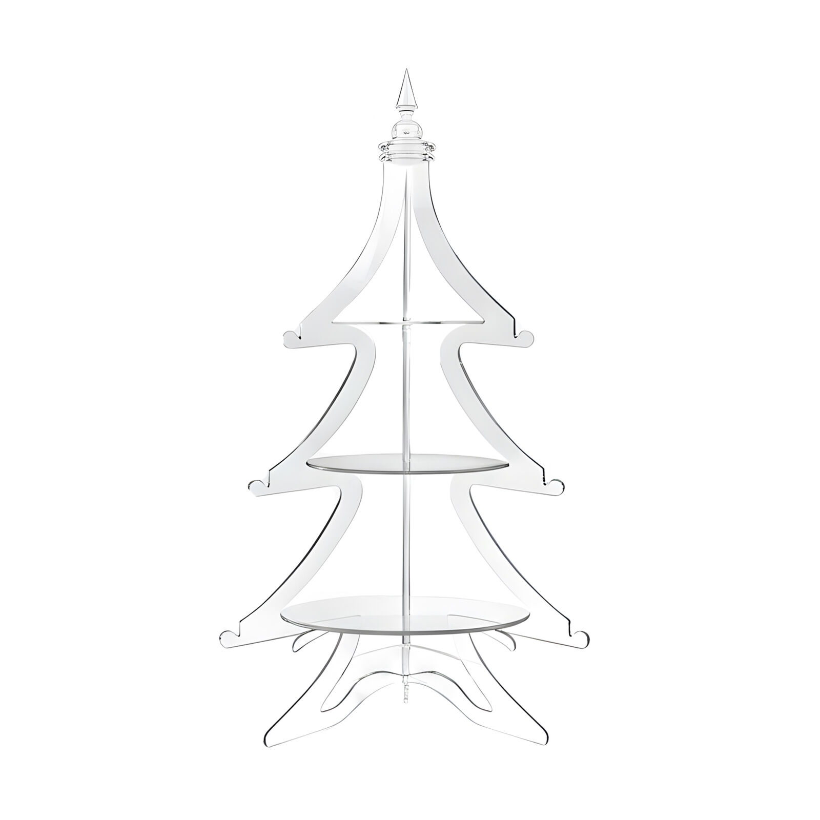 Clear Christmas Acrylic Tree Dessert Stand, 3-Tier Acrylic Cupcake & Cake Holder, 120cm Festive Party Display & Easy Assembly Tower Tree